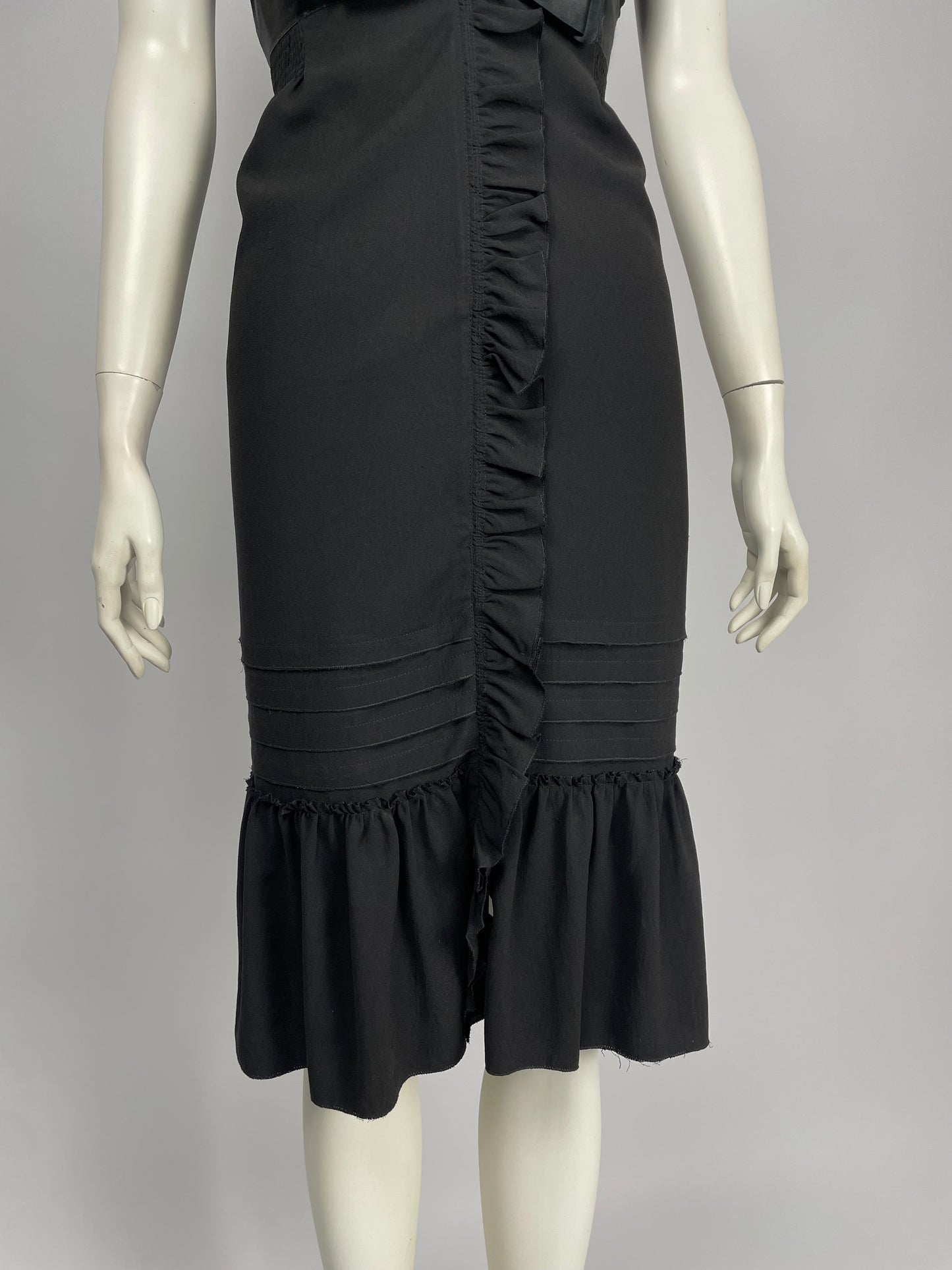 Prada black ruffle dress