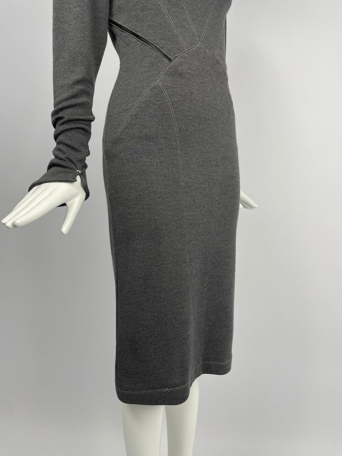 Alaia F/W 1983 asymmetrical zipper dress