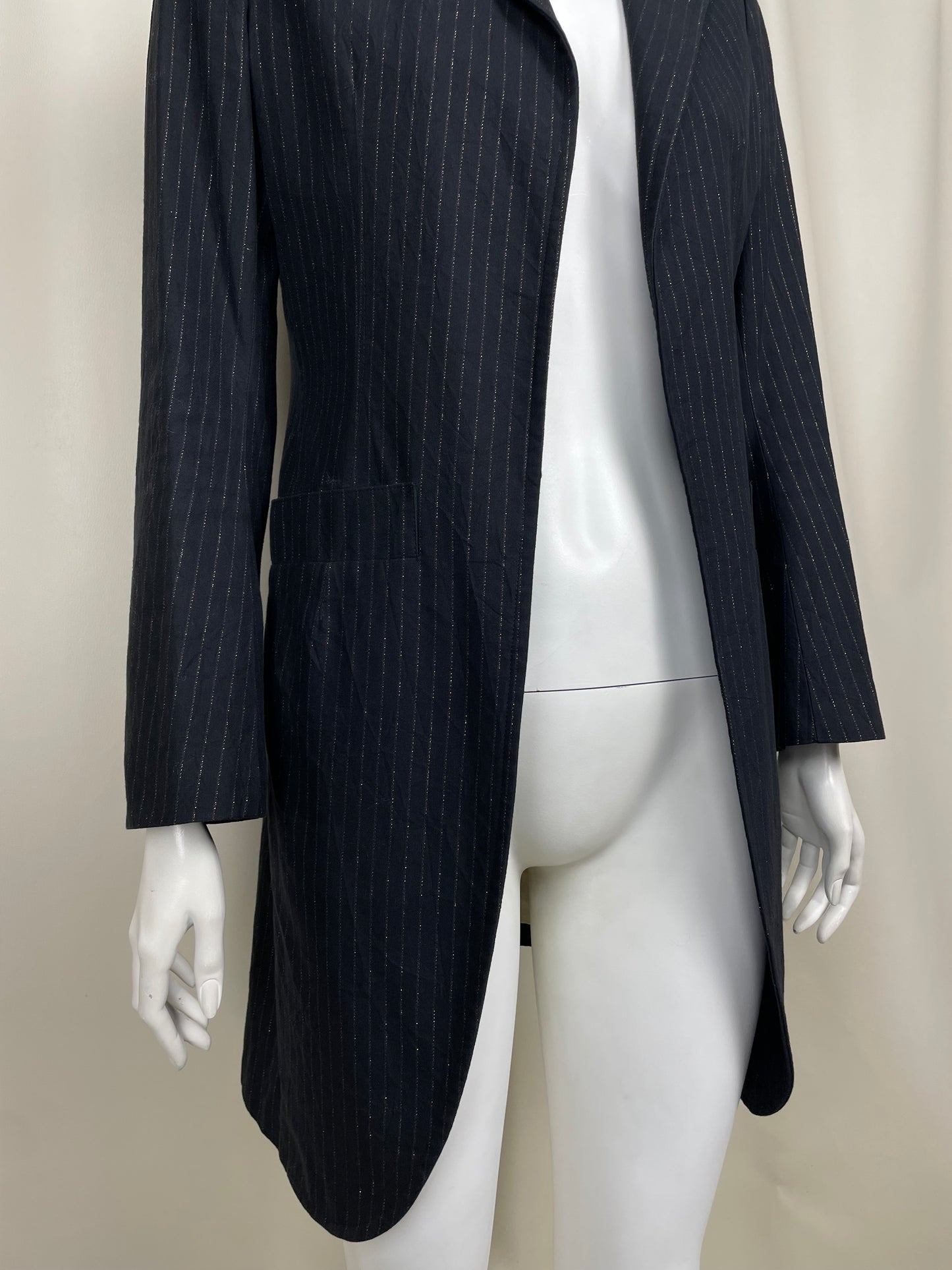 Yohji Yamamoto Pinstripe Long Blazer (M)