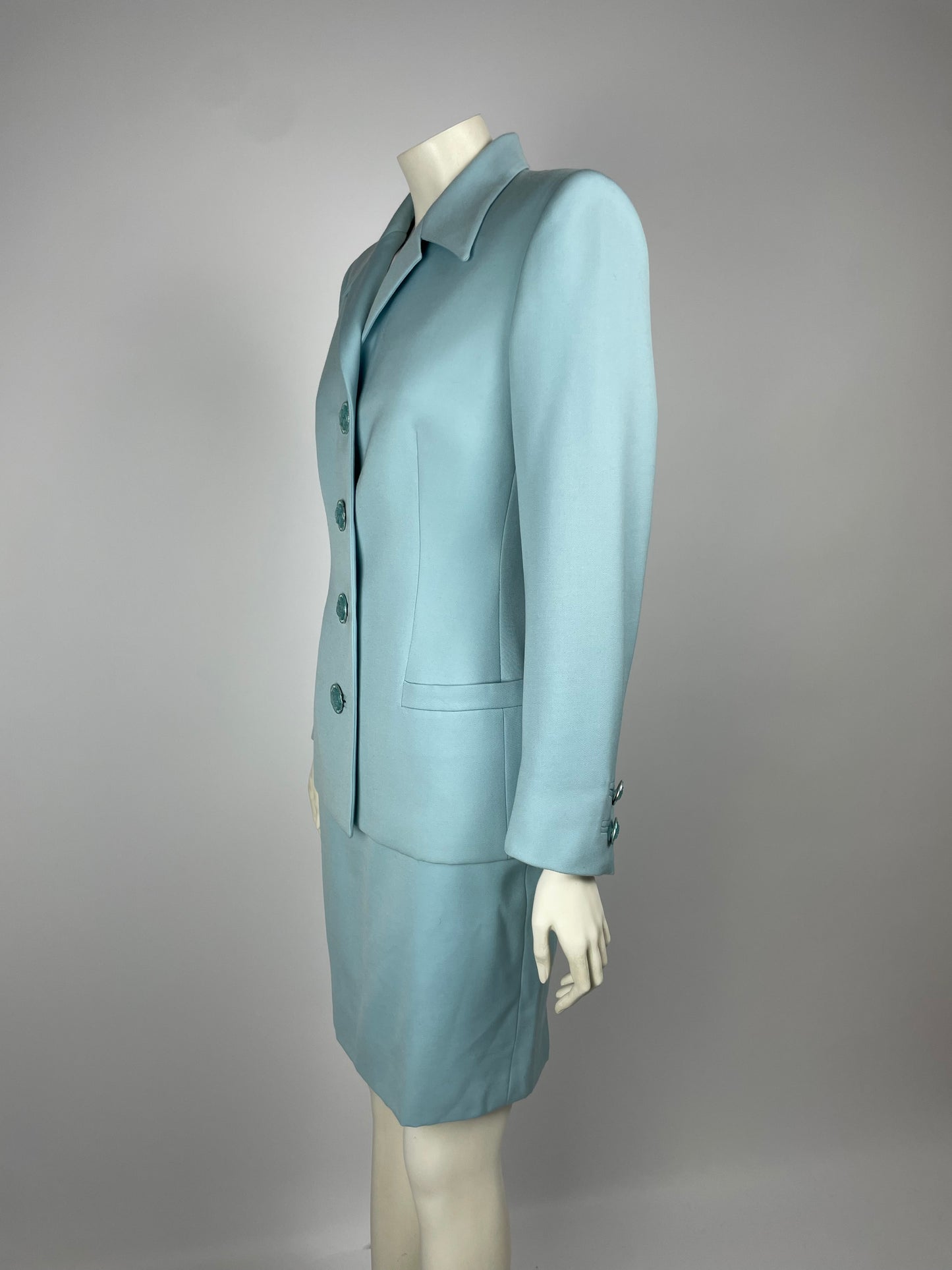 Gianni Versace Couture F/W 1995 Pastel Blue Suit