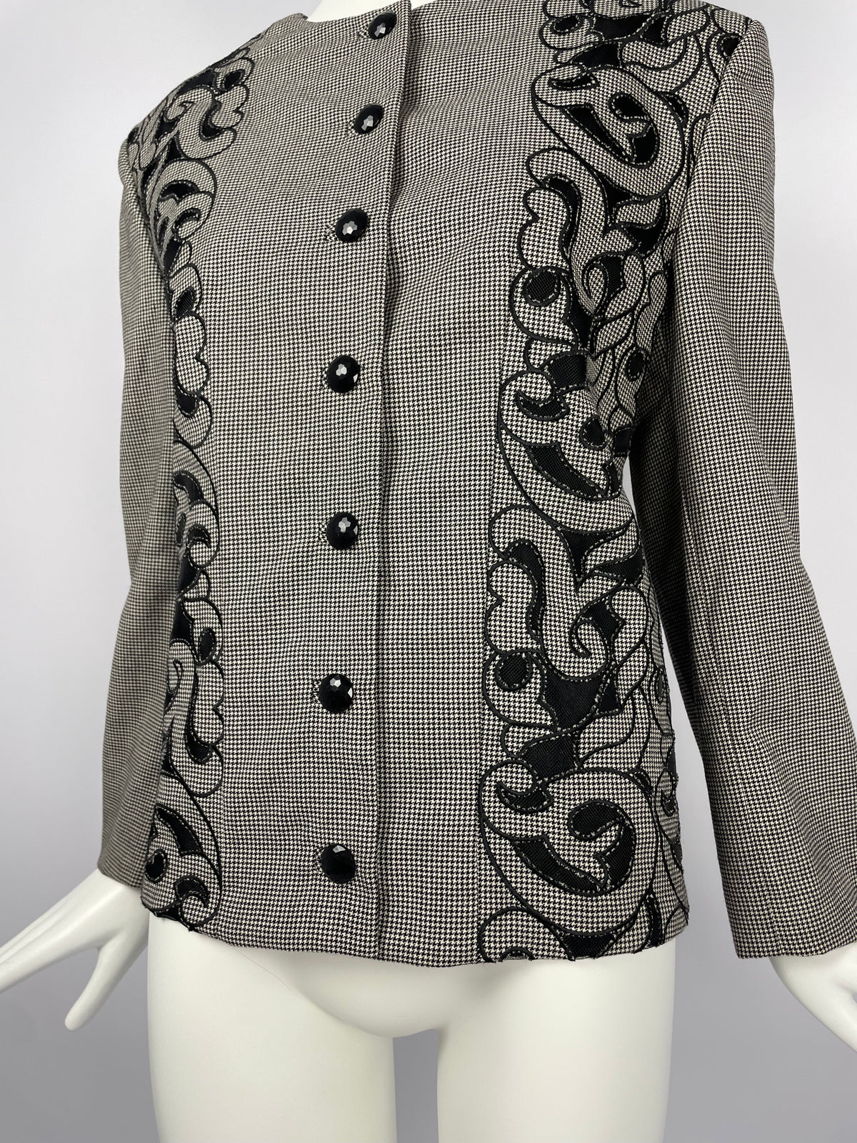 Gianni Versace Couture F/W 1989 tribal houndstood blazer