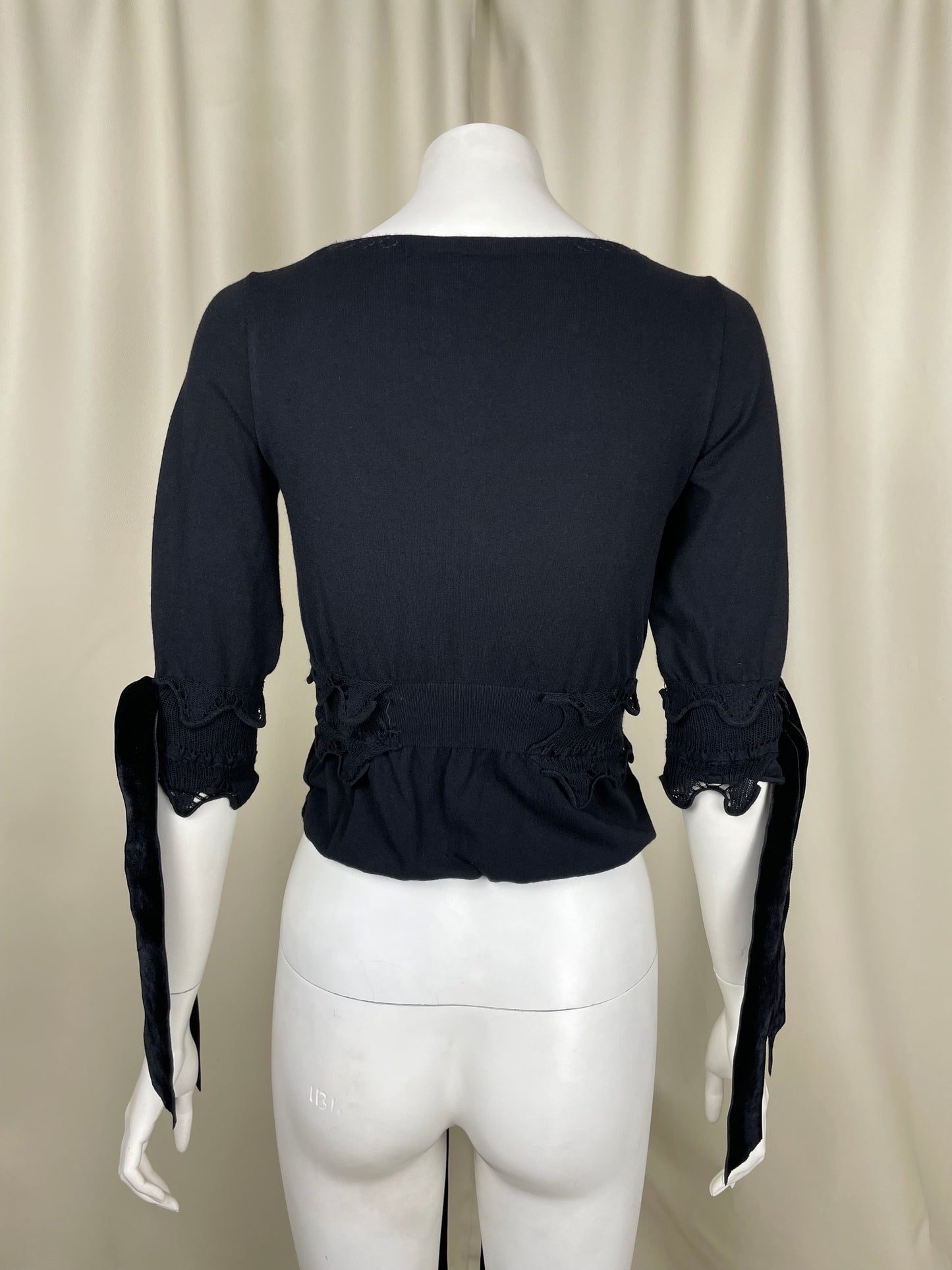 Saint Laurent by Tom Ford F/W 2002 Velour Tie Top (S)