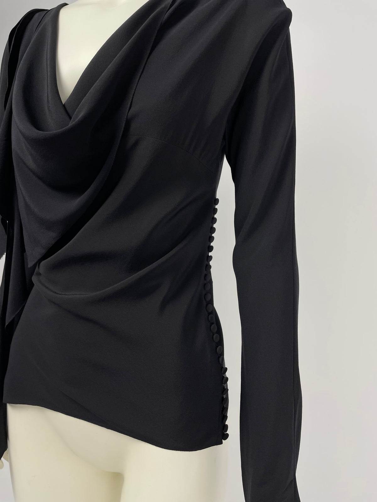Dior by John Galliano S/S 2006 asymmetrical silk top.