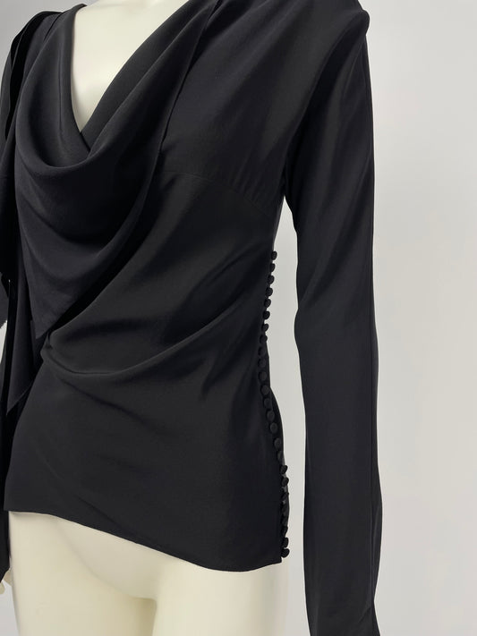 Dior by John Galliano S/S 2006 asymmetrical silk top.