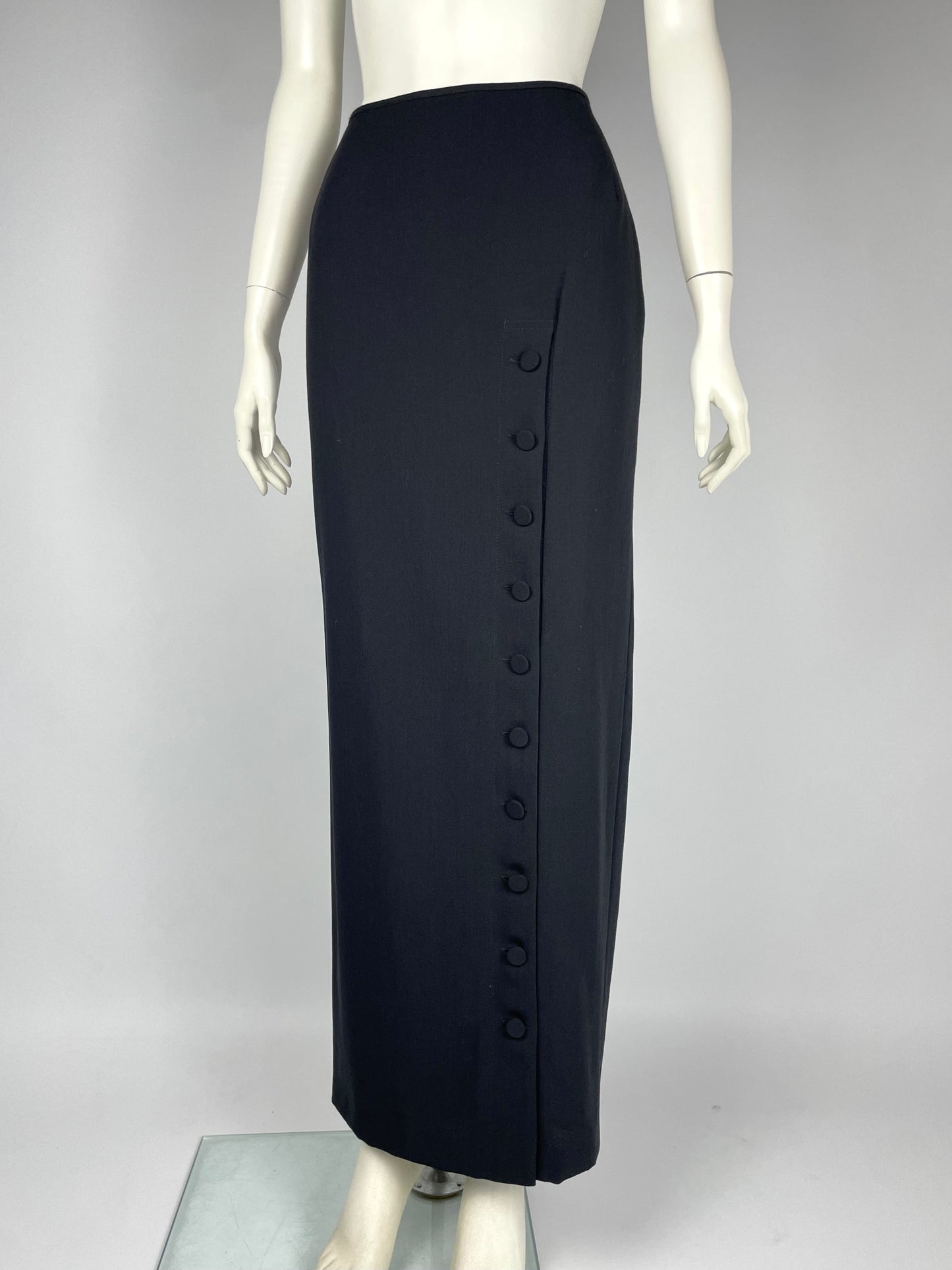 Jean Paul Gaultier wool button up maxi skirt