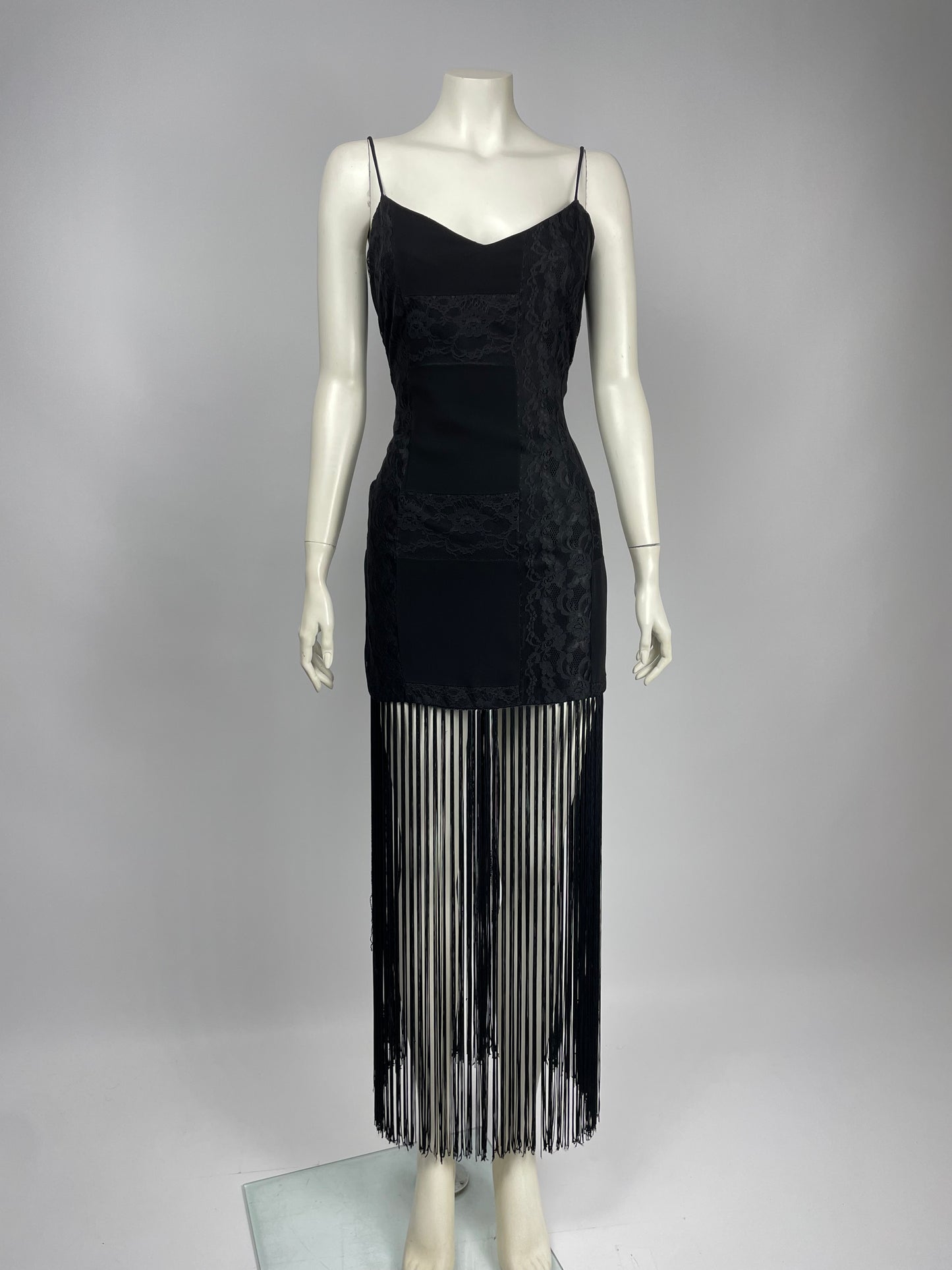 Dolce & Gabbana F/W 1993 Fringes And lace maxi dress.