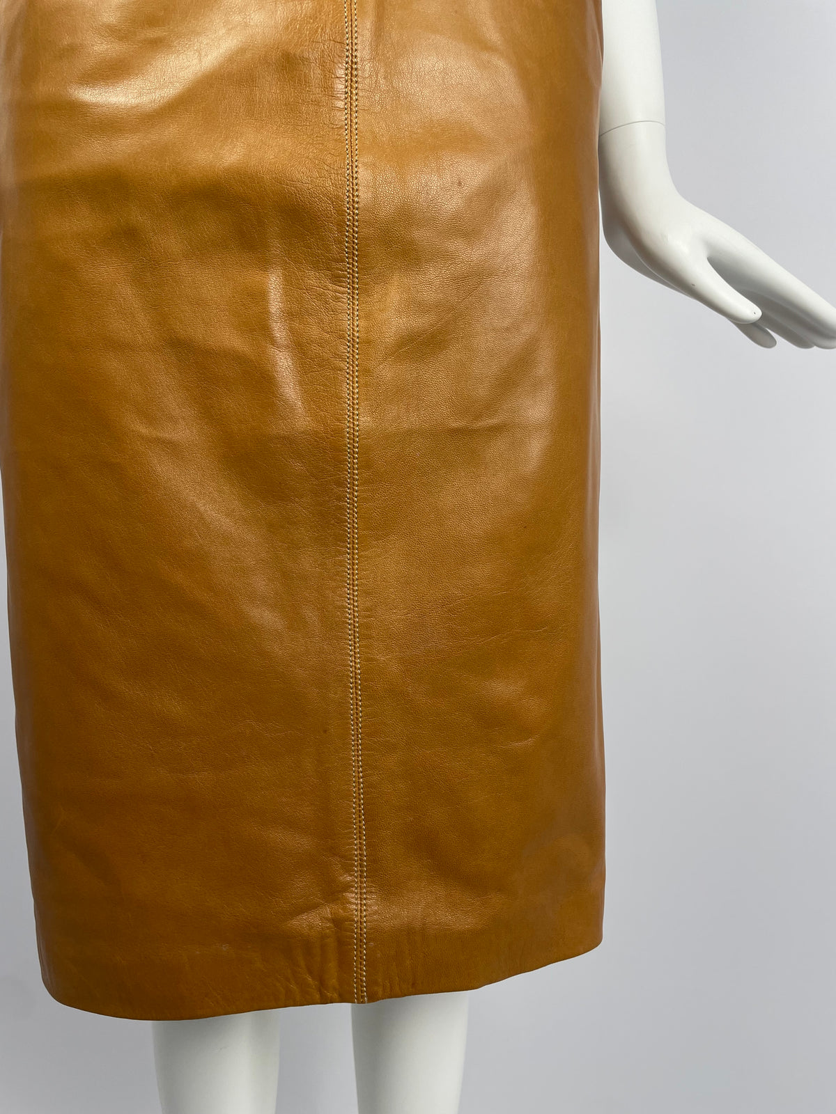 Claude Montana 1980's Ideal Cuirs leather skirt