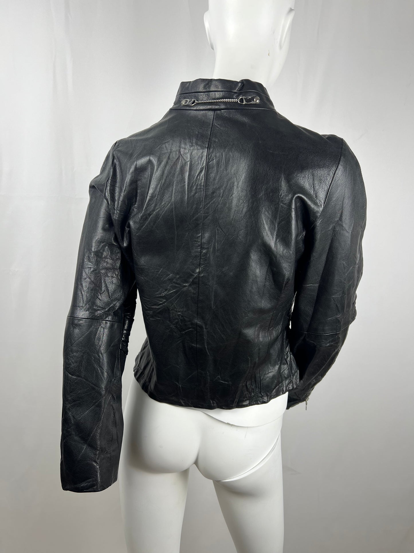 Marithé + François Girbaud Asymmetric Biker Jacket (S)