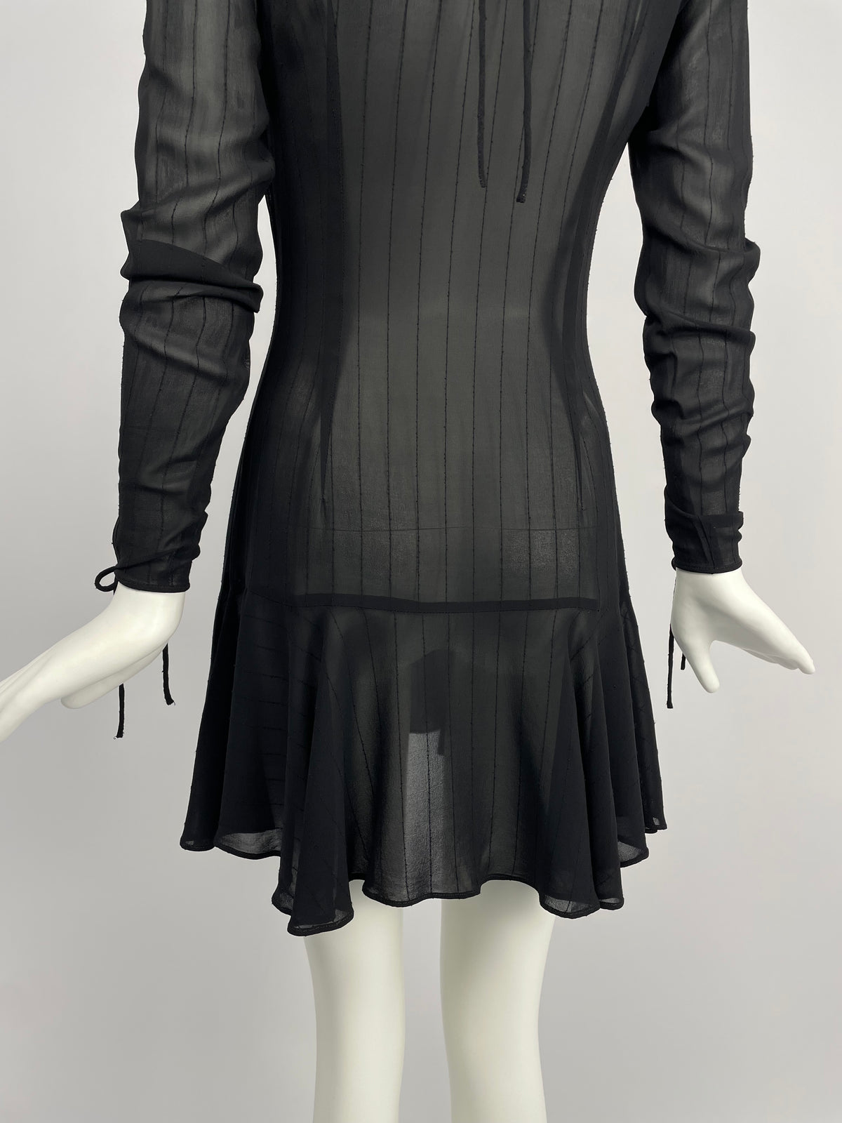 Dolce & Gabbana early 1990's black wide neckline mini dress