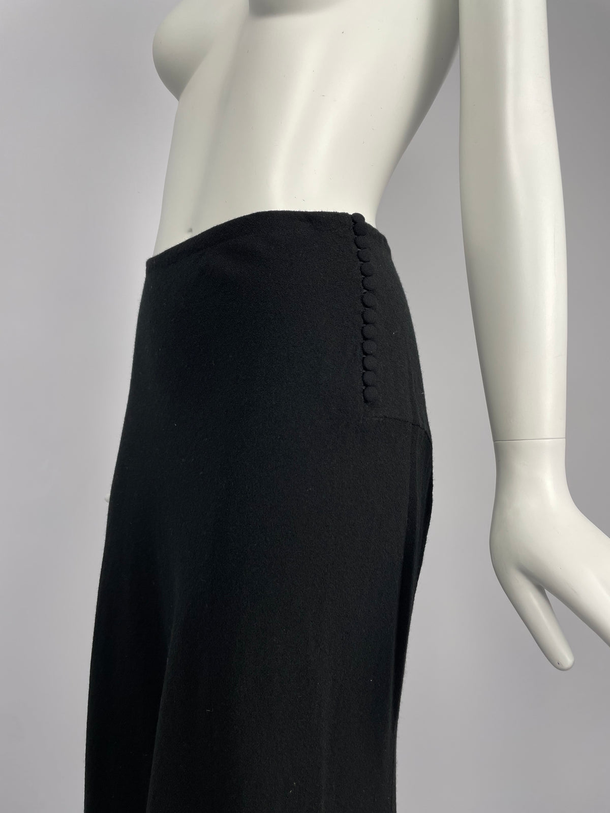 John Galliano F/W 1998 Lined buttons bias cut skirt