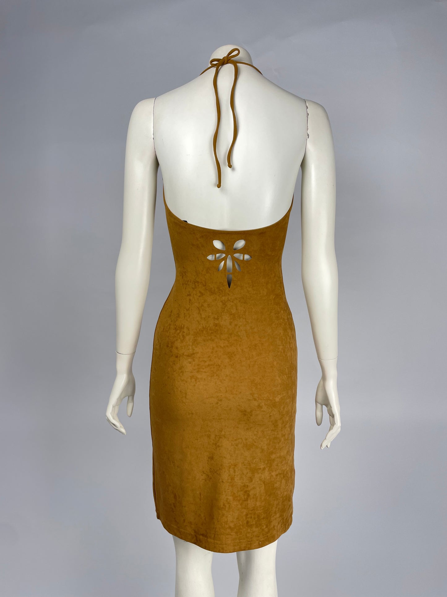 Gai Mattiolo 1990’s velour halter neck dress