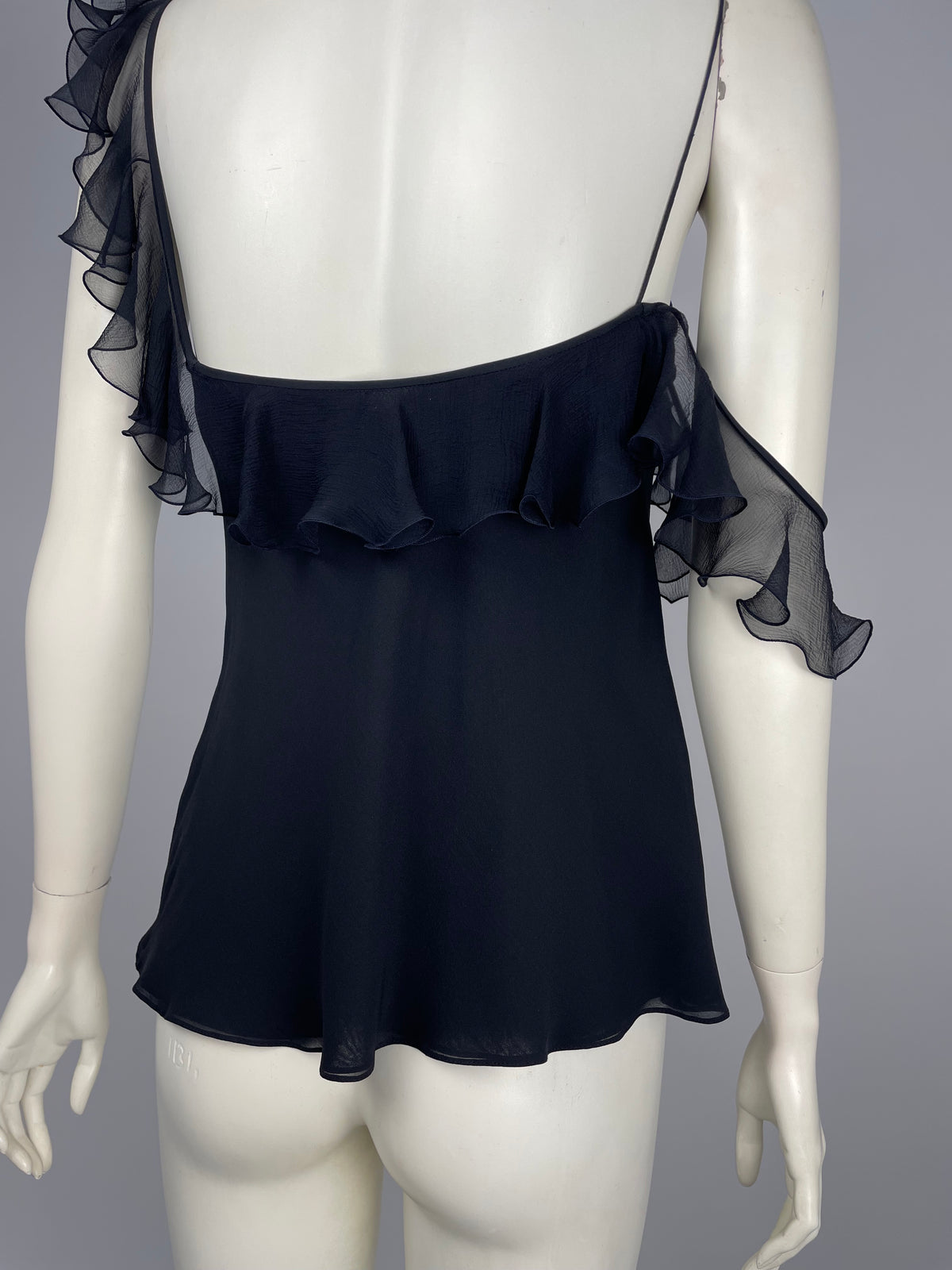 Dior by John Galliano S/S 2004 ruffled asymmetrical top.