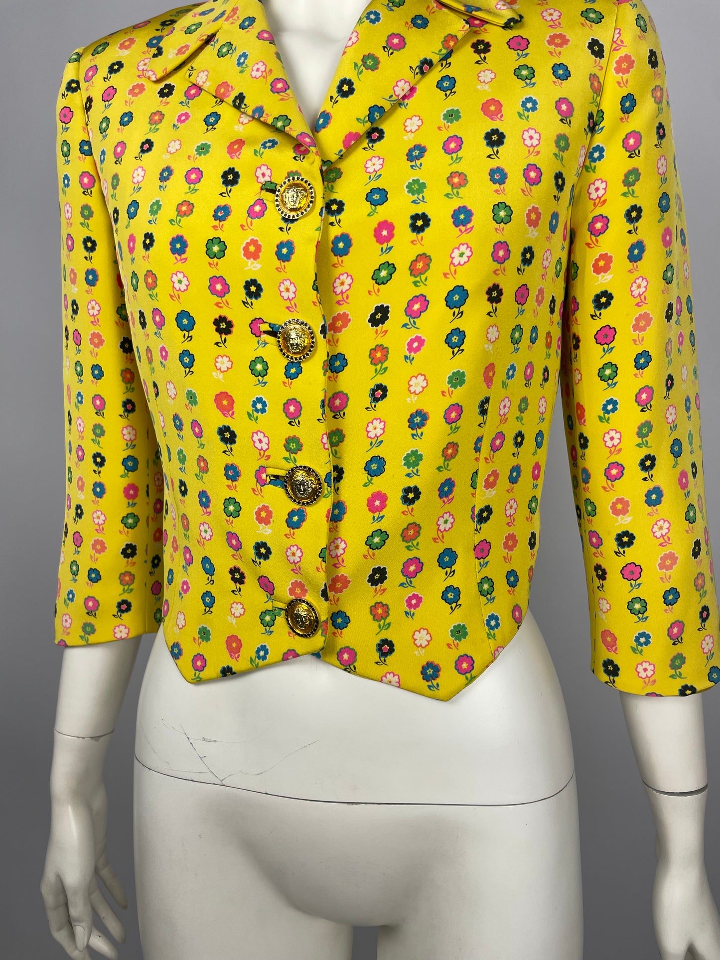 Gianni Versace S/S 1993 Flower Print Cropped blazer