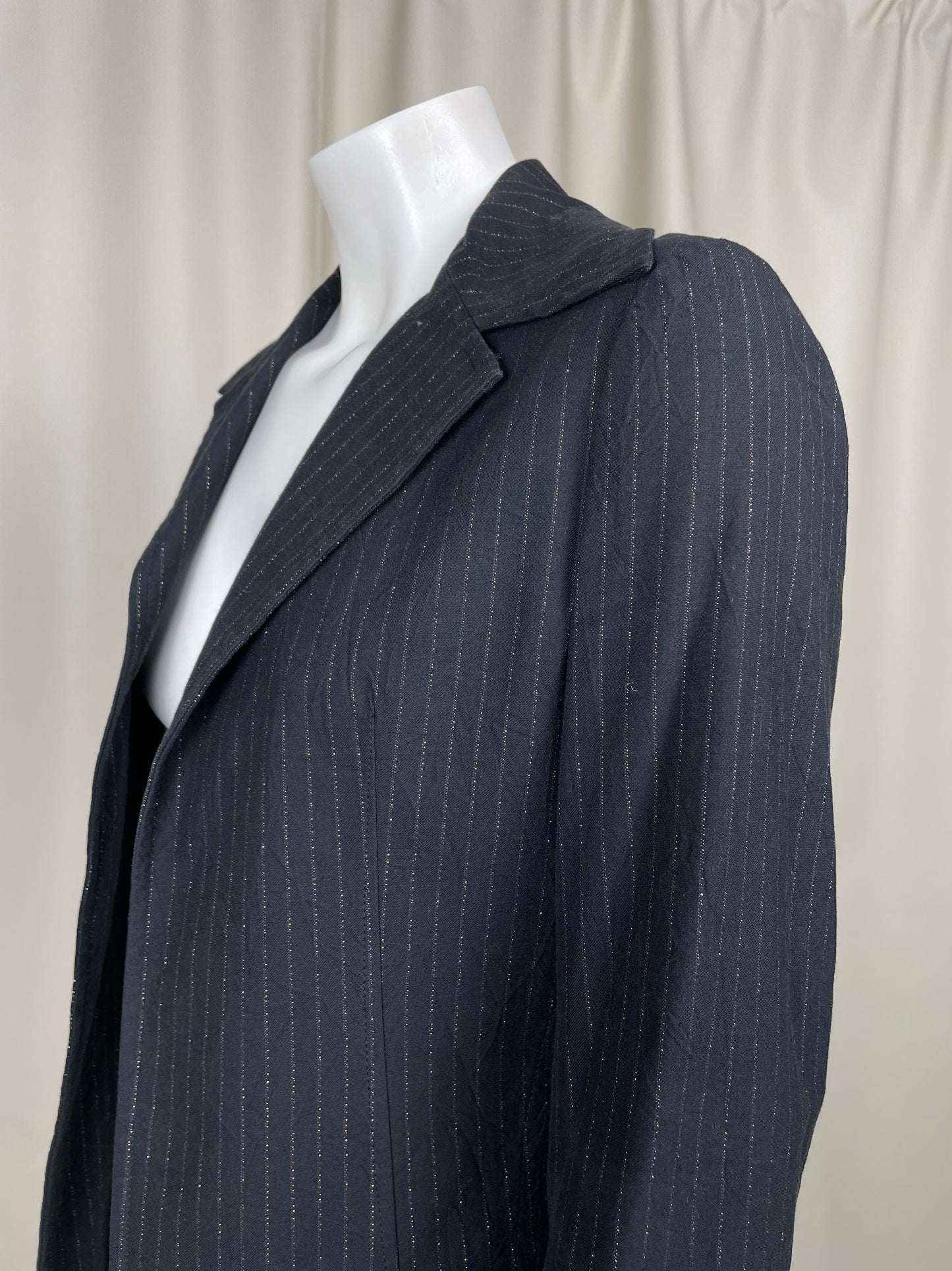 Yohji Yamamoto Pinstripe Long Blazer (M)