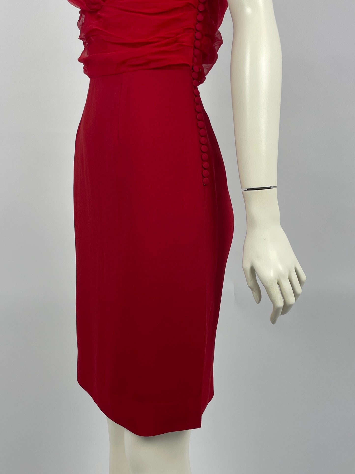 Dior Cruise 2011 red tulle top dress