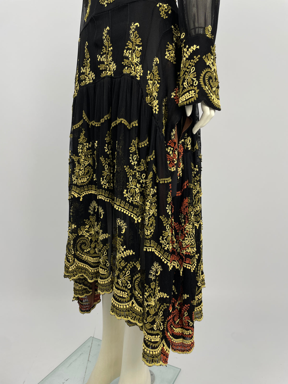 Chloe F/W 2018 ruffled net maxi dress.
