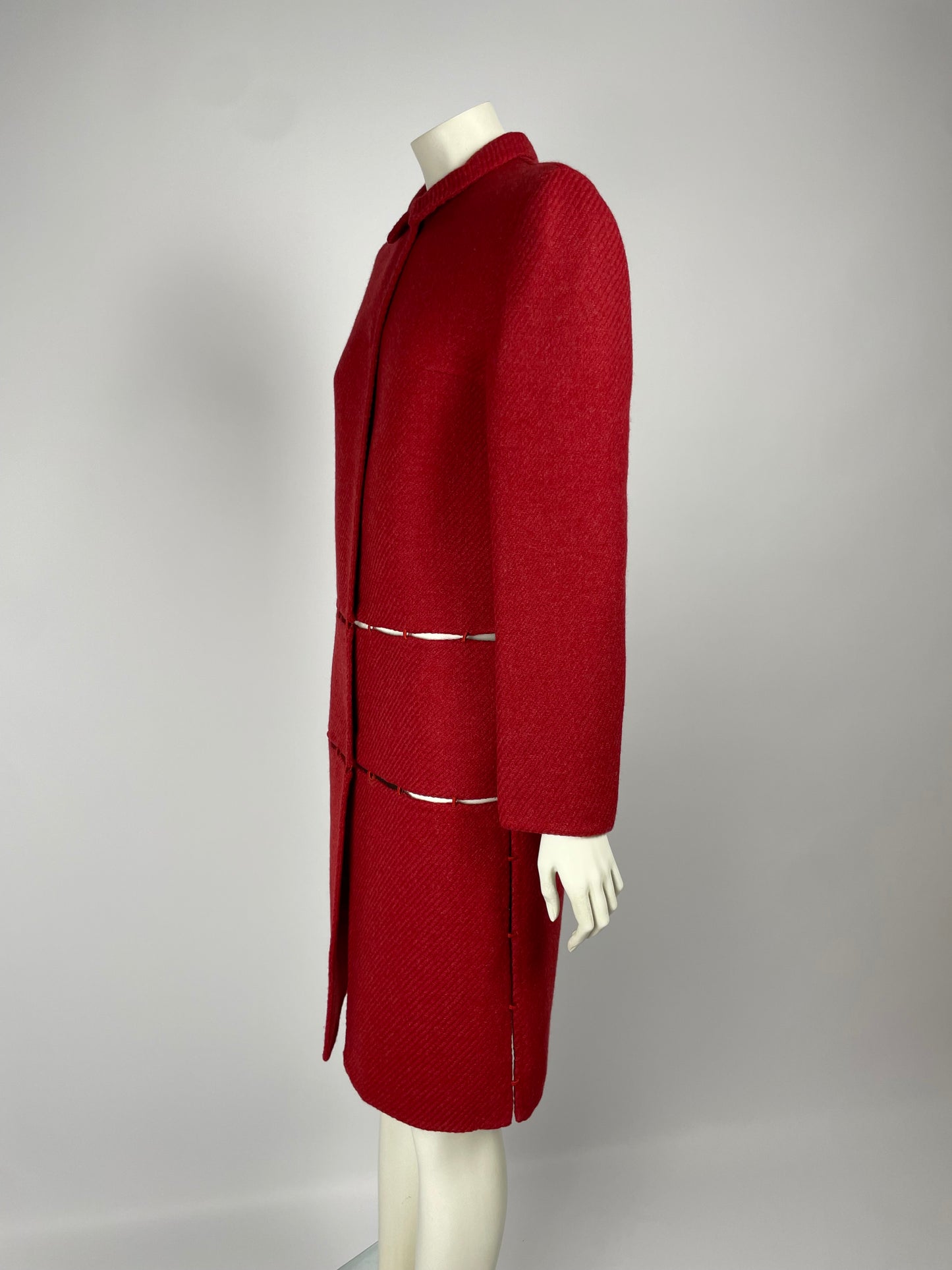 Prada F/W 1998 Chain Stitch Wool Coat