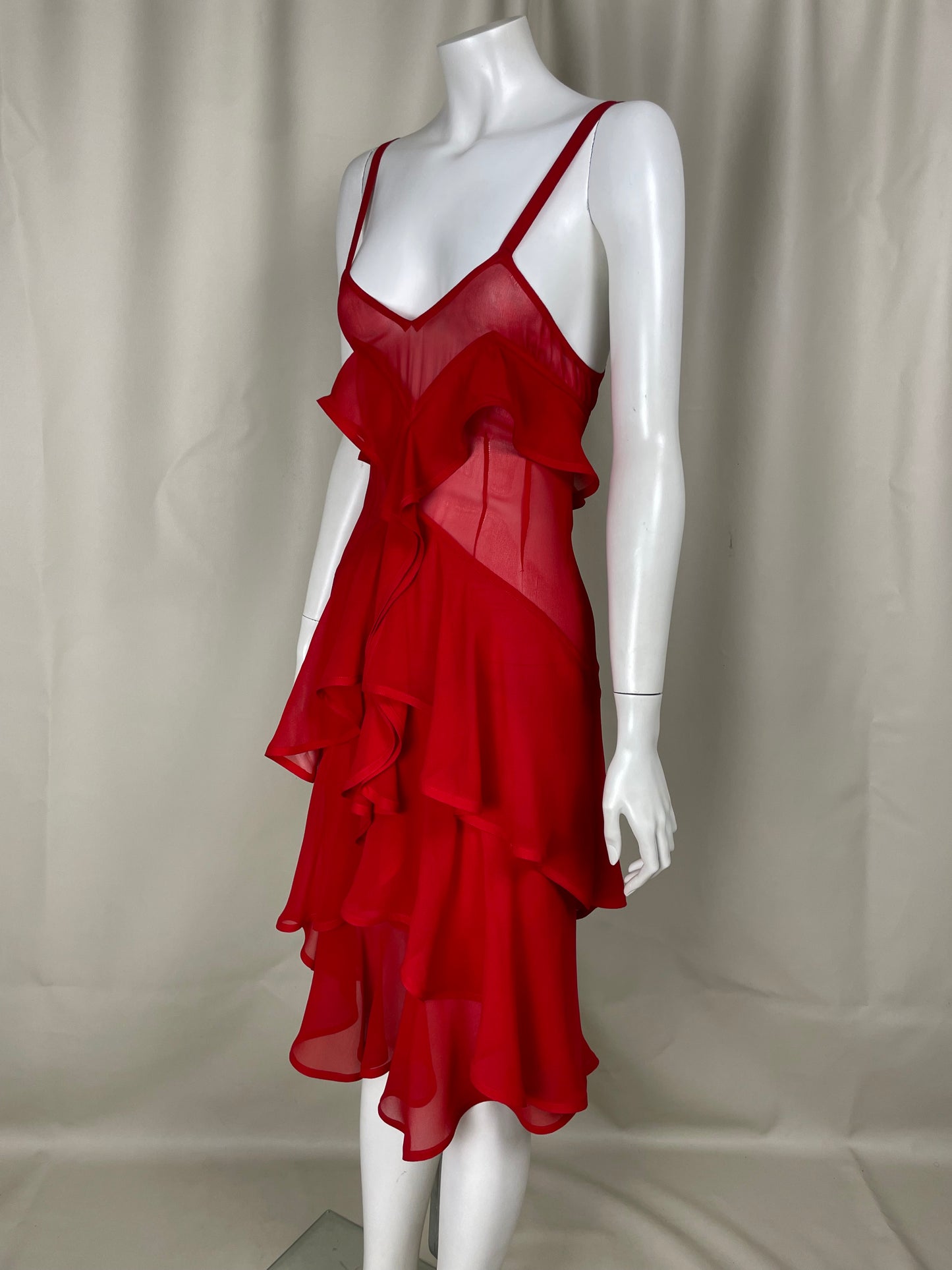 Saint Laurent by Tom Ford F/W 2003 Ruffle Maxi Dress (XS)