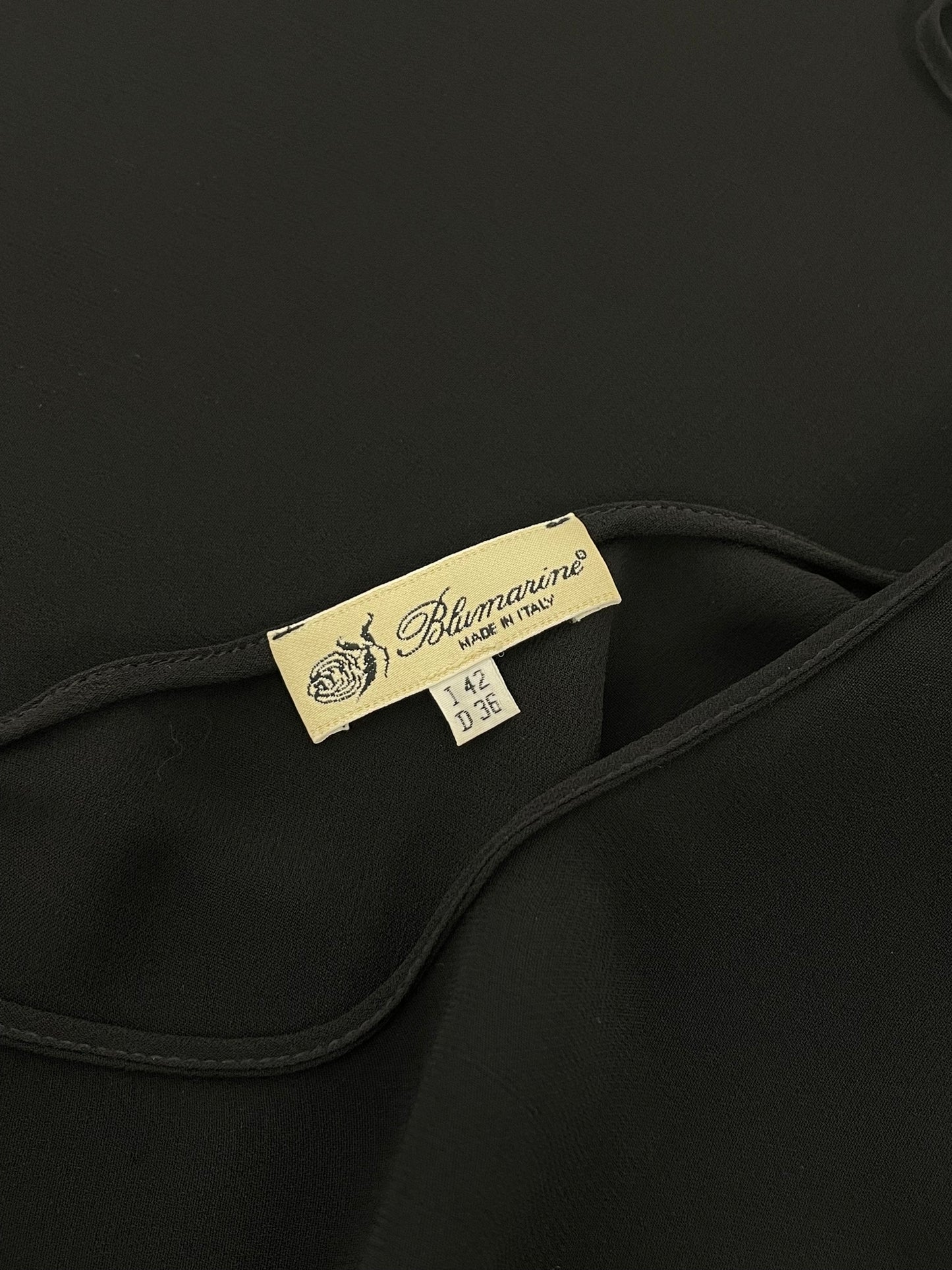 Blumarine 1990’s black mesh bias cut dress.