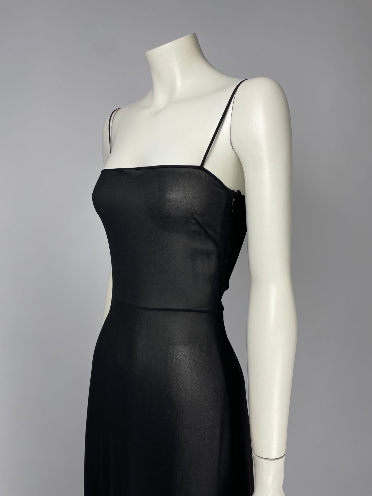 Christian Dior silk maxi slip dress.