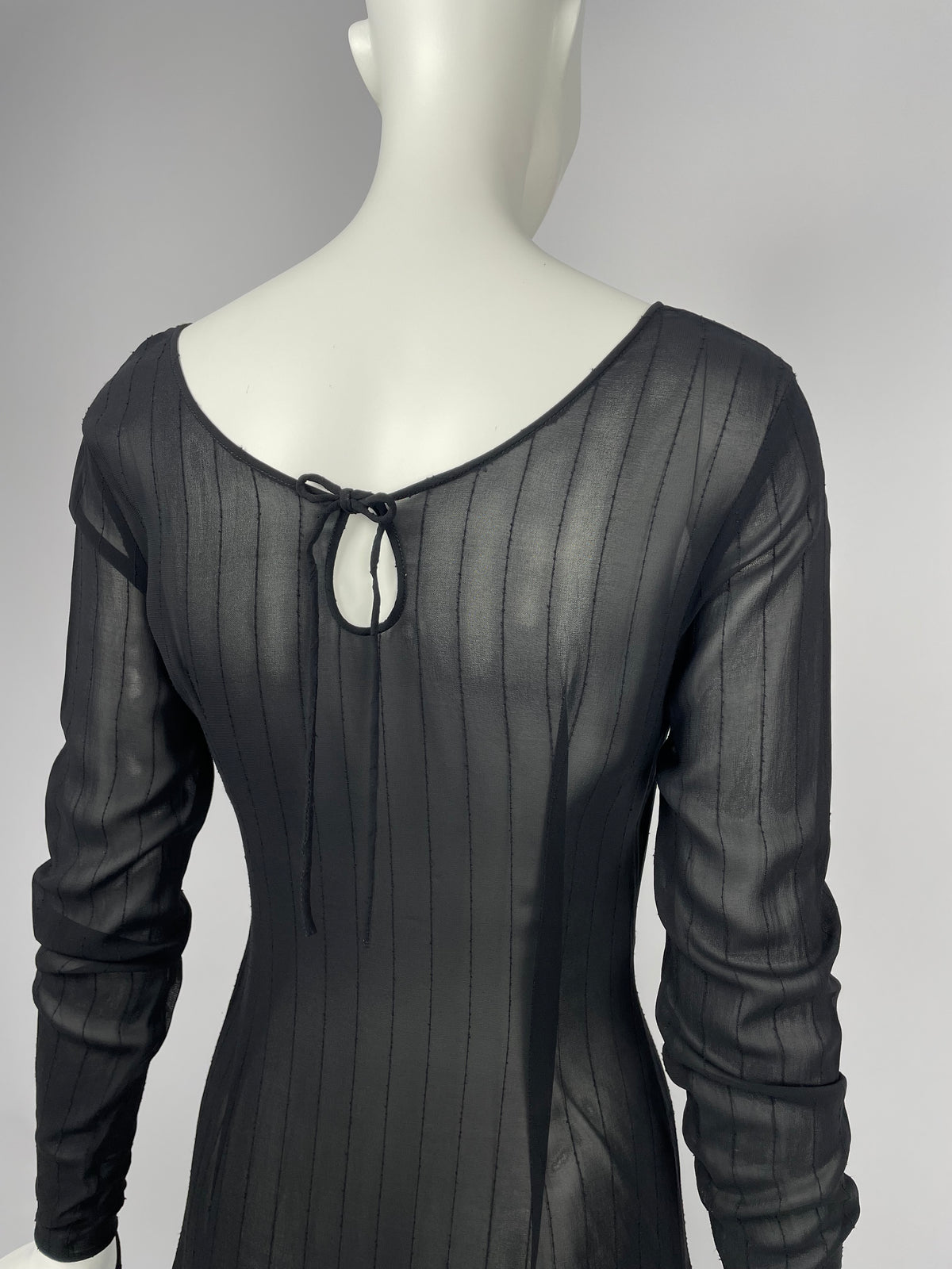 Dolce & Gabbana early 1990's black wide neckline mini dress