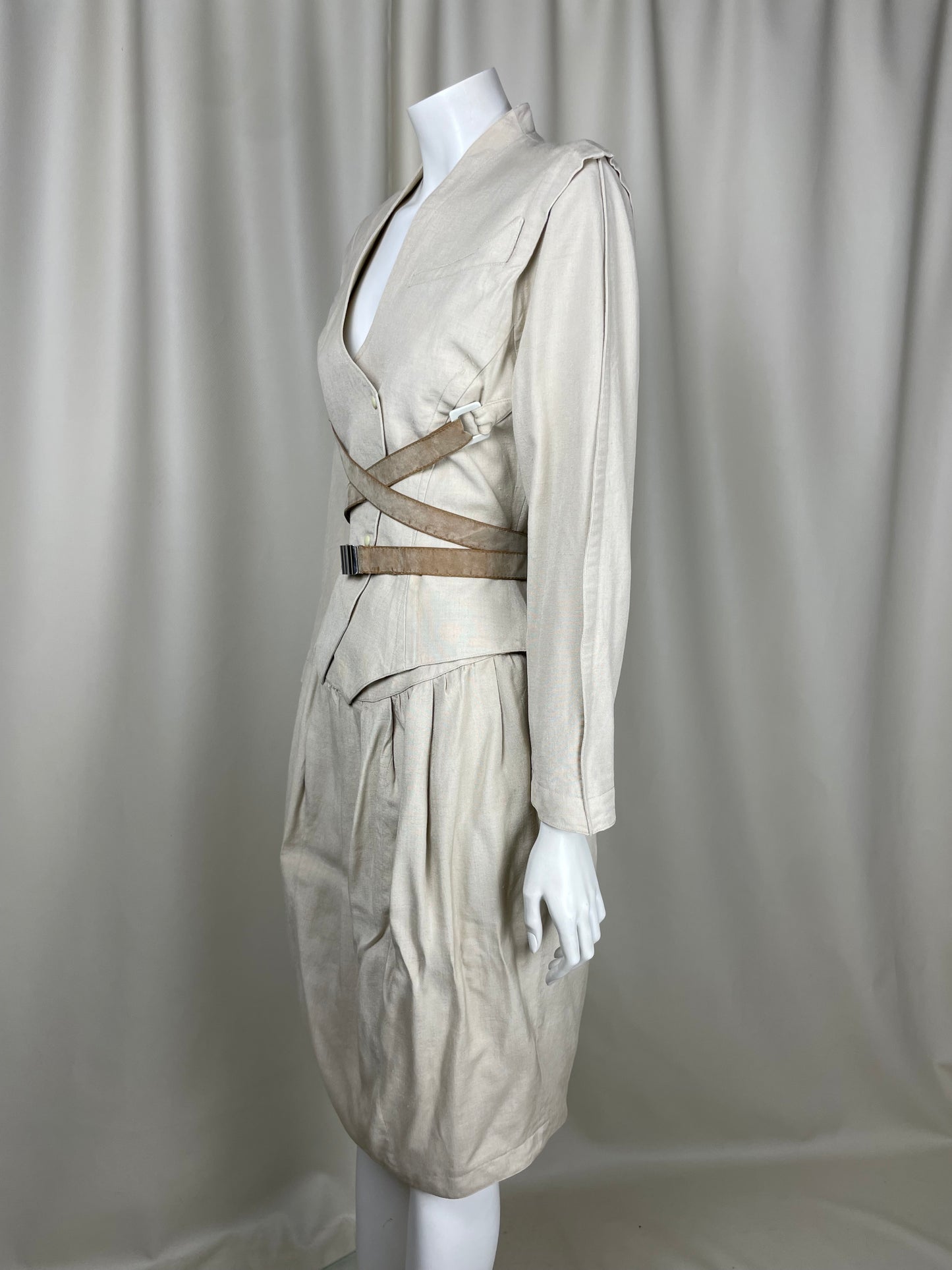 Thierry Mugler 1990’s Beige Bondage Space Suit (M)