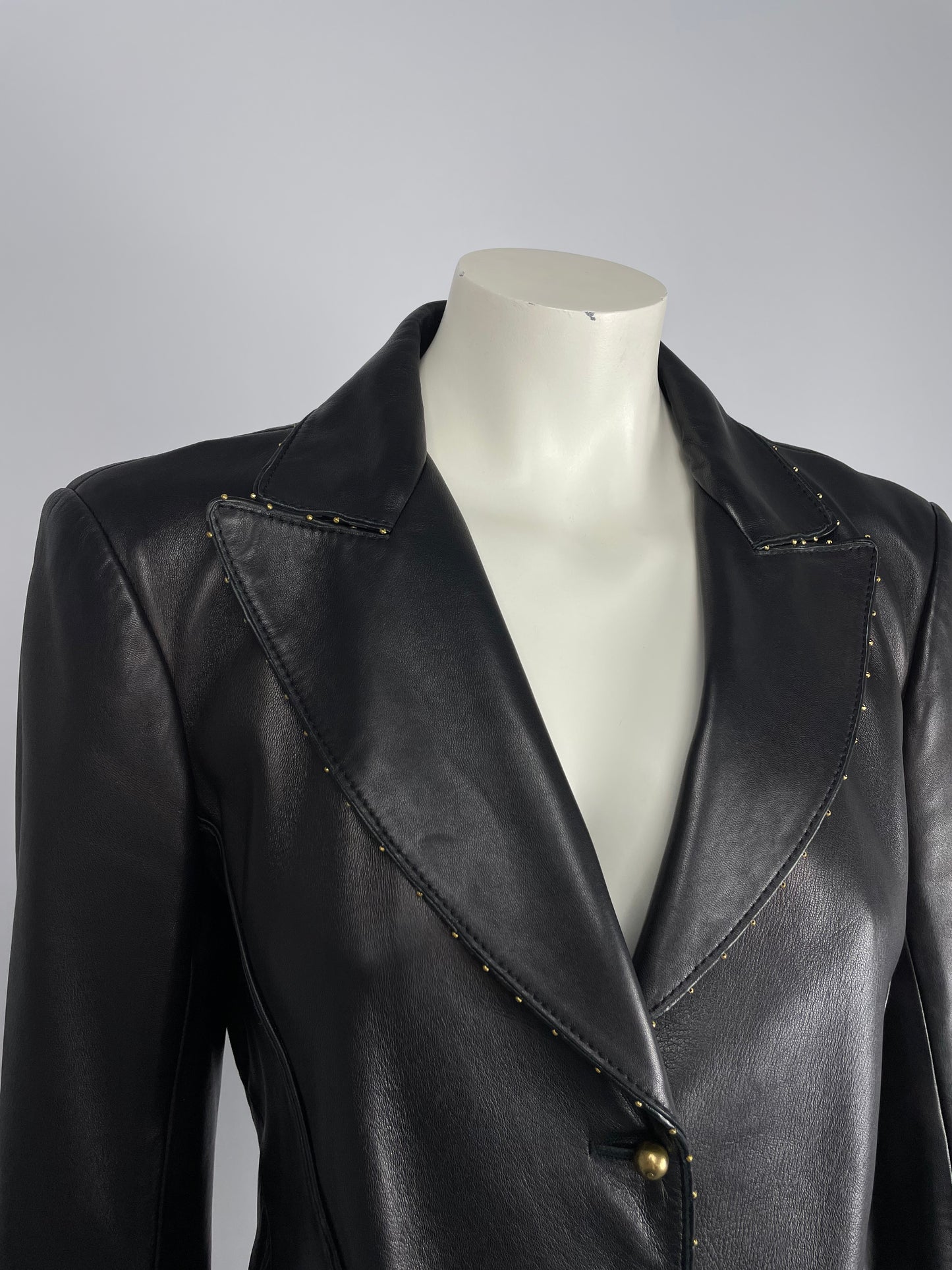 Roberto Cavalli F/W 2004 leather studded jacket. &nbsp;