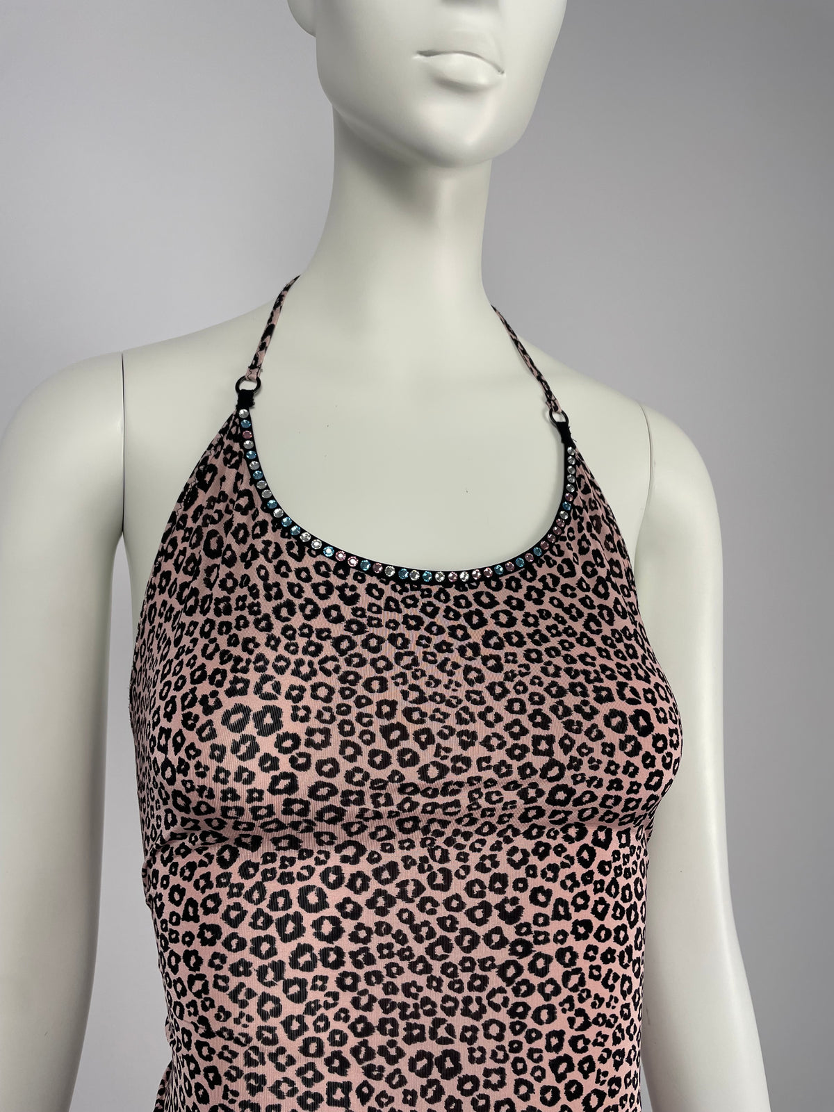 Blumarine 2000's Pink cheetah mini dress