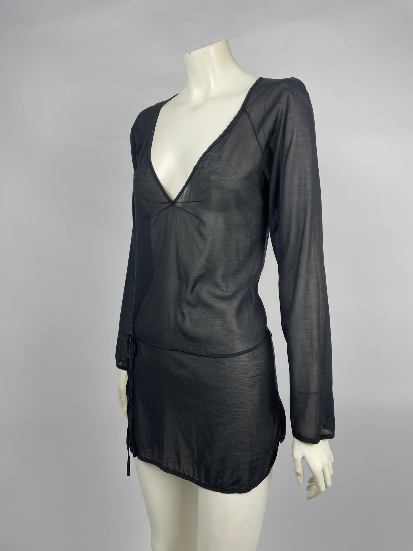 Dior by John Galliano early 2000’s V neck tie blouse