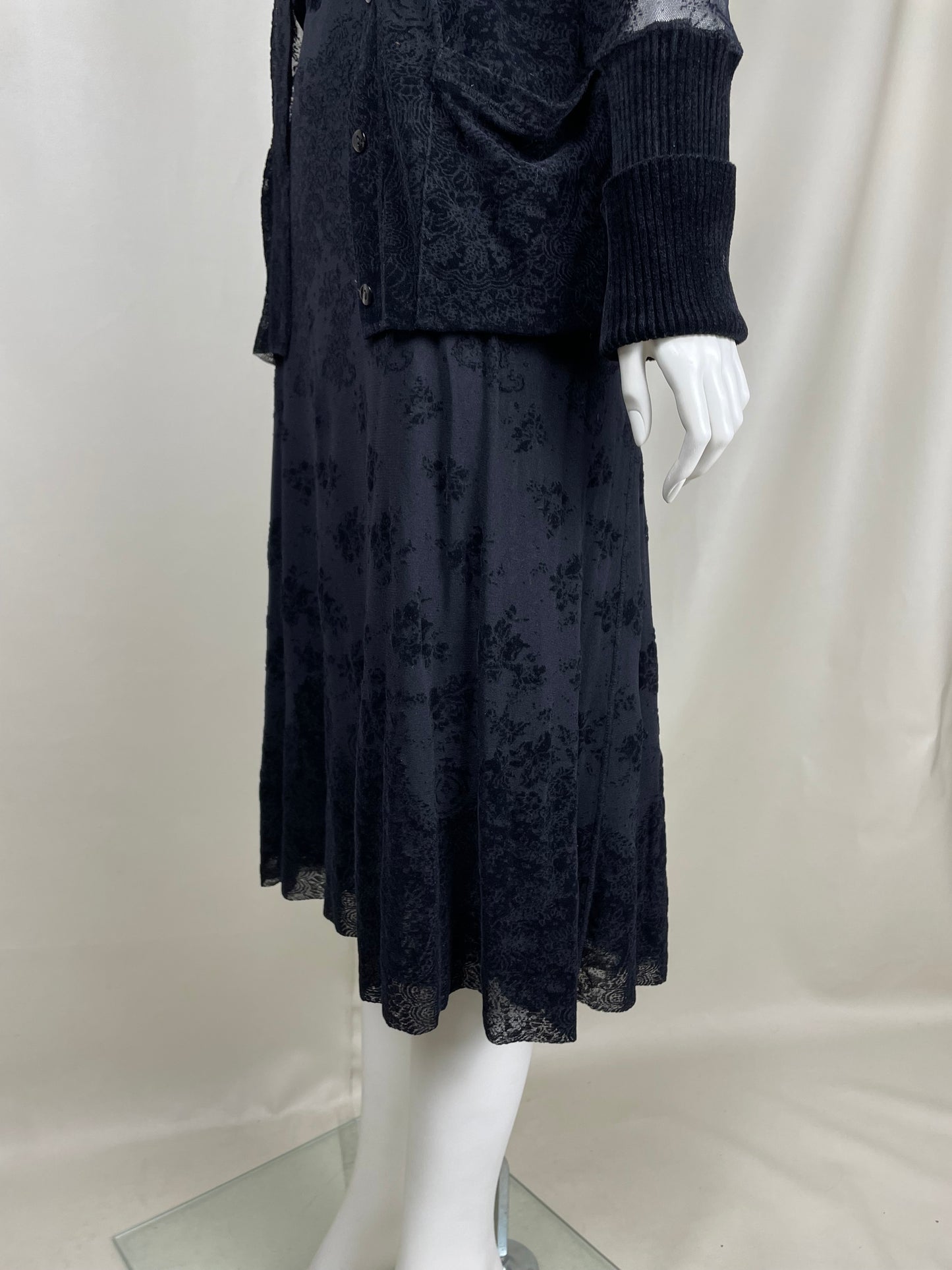 Jean Paul Gaultier 1990’s Lace and Velour Mesh Set (L)