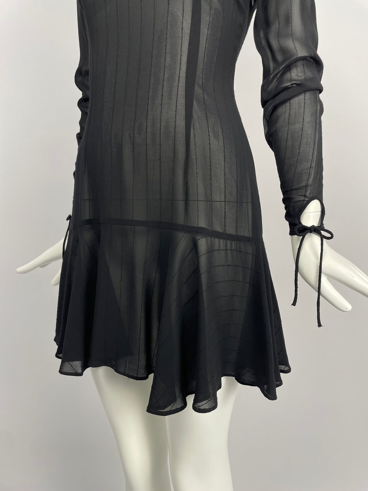 Dolce & Gabbana early 1990's black wide neckline mini dress