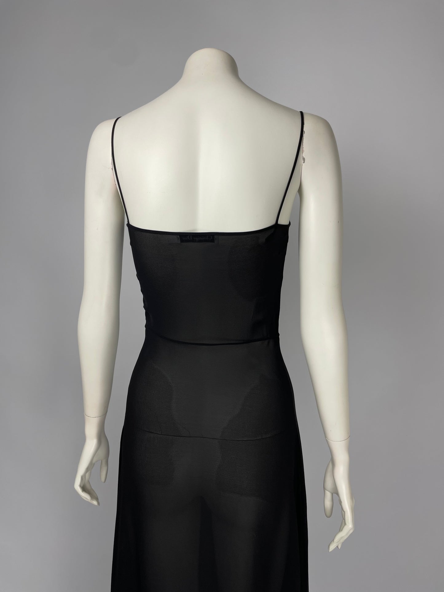 Christian Dior silk maxi slip dress.