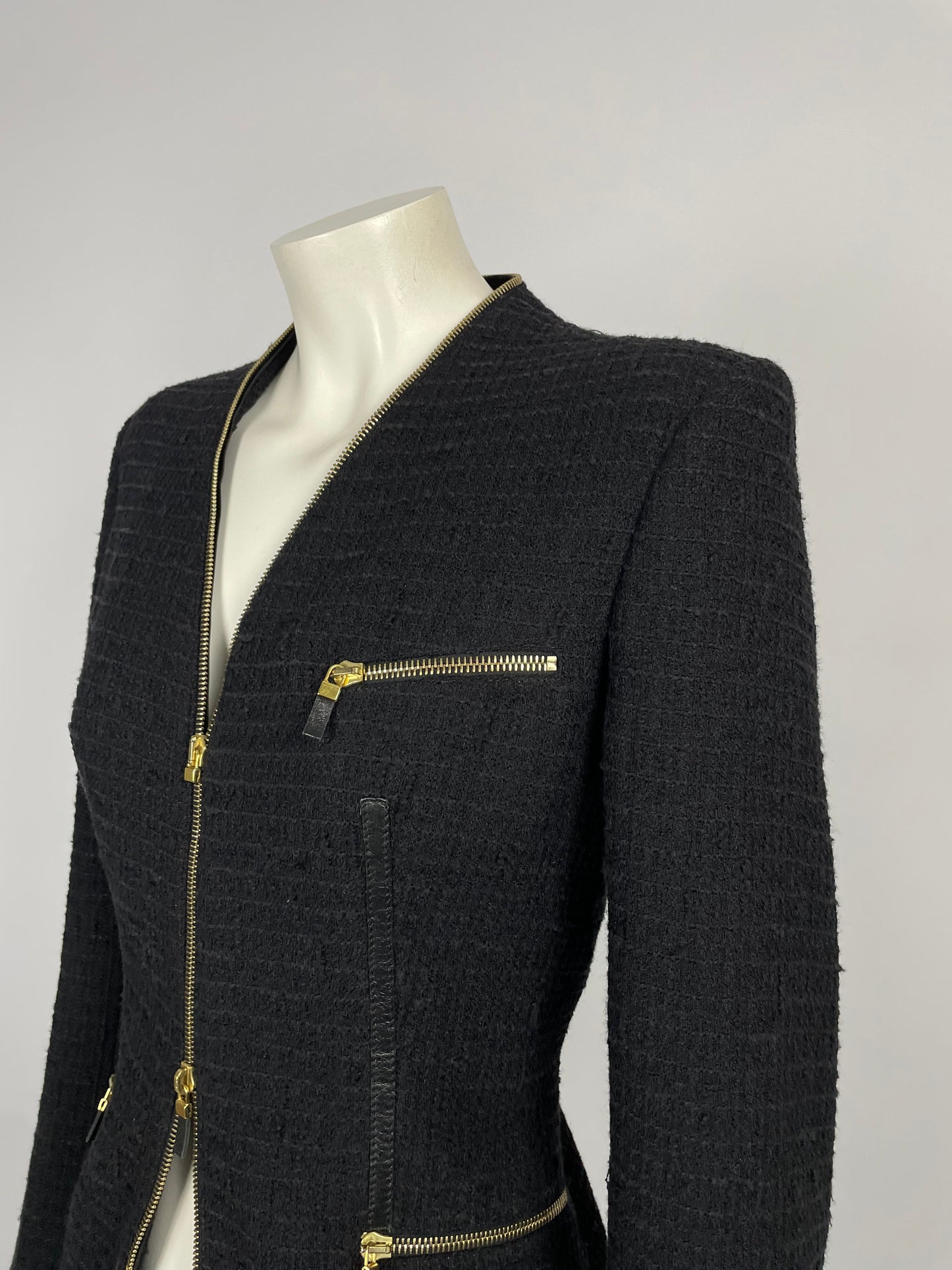 Alexander McQueen F/W 2003 Tweed Zipper blazer