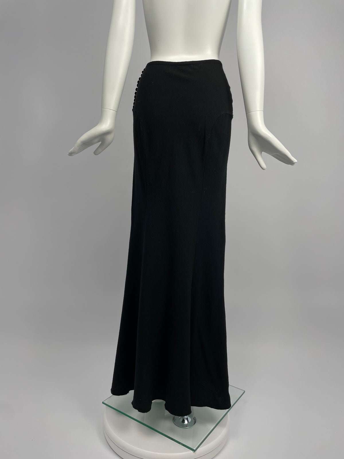 John Galliano F/W 1998 Lined buttons bias cut skirt