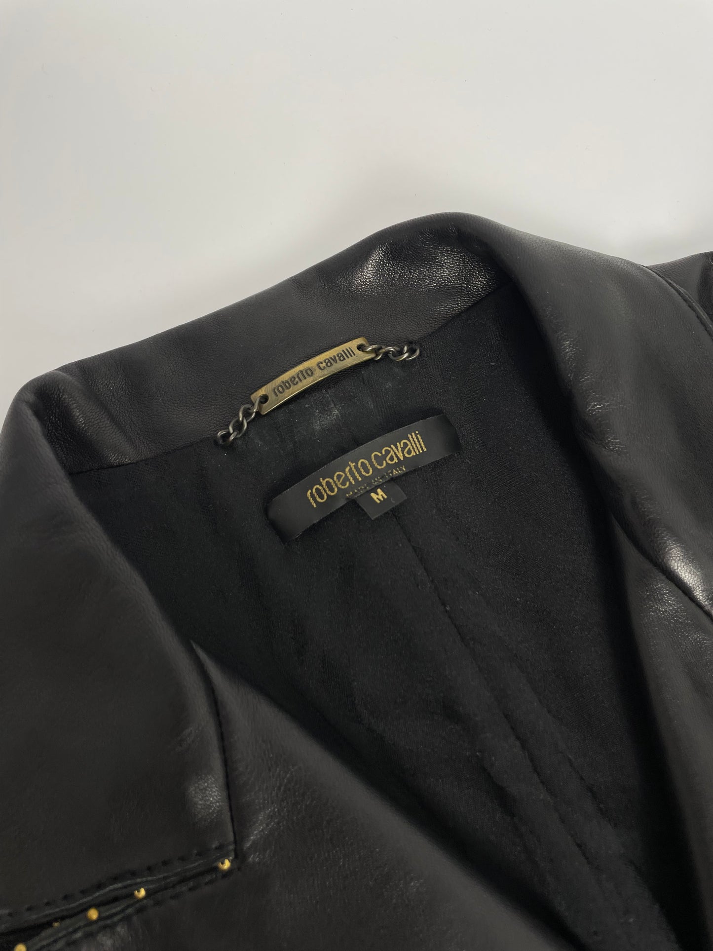 Roberto Cavalli F/W 2004 leather studded jacket. &nbsp;