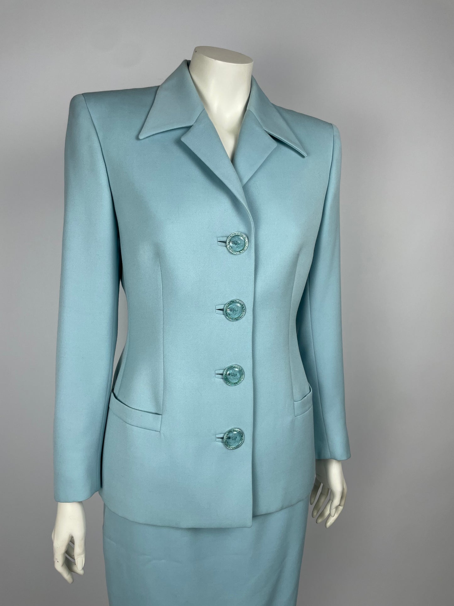 Gianni Versace Couture F/W 1995 Pastel Blue Suit