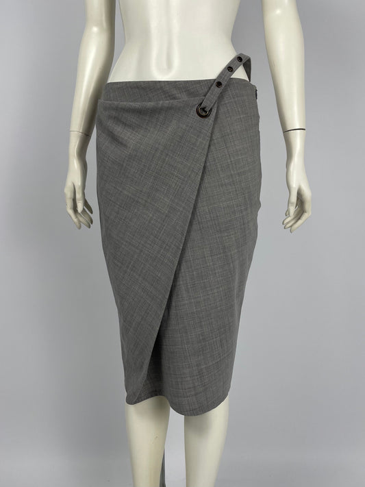 Brunello Cucinelli 1990’s wool tied skirt.
