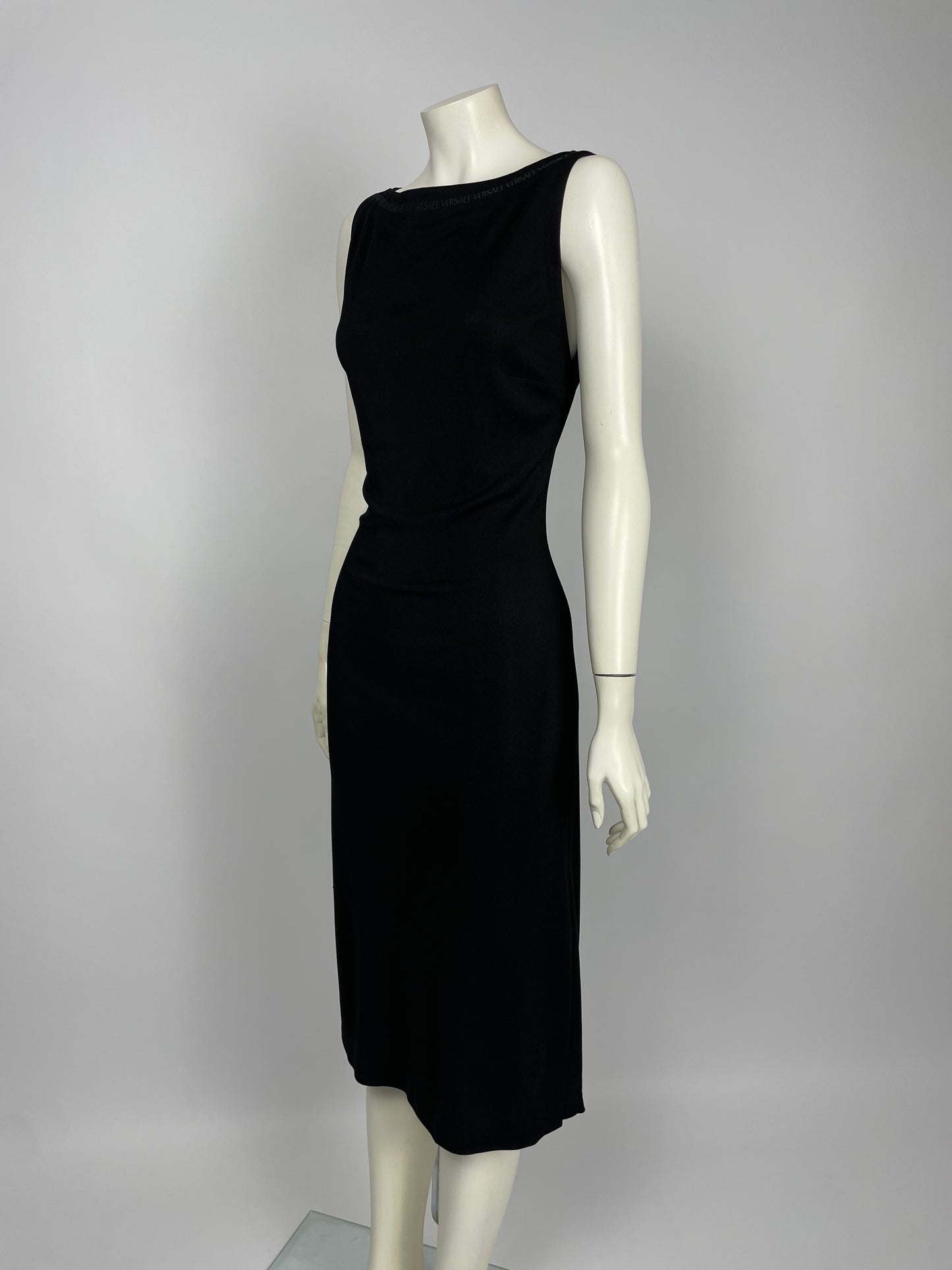 Gianni Versace early 2000’s knit maxi dress logo.