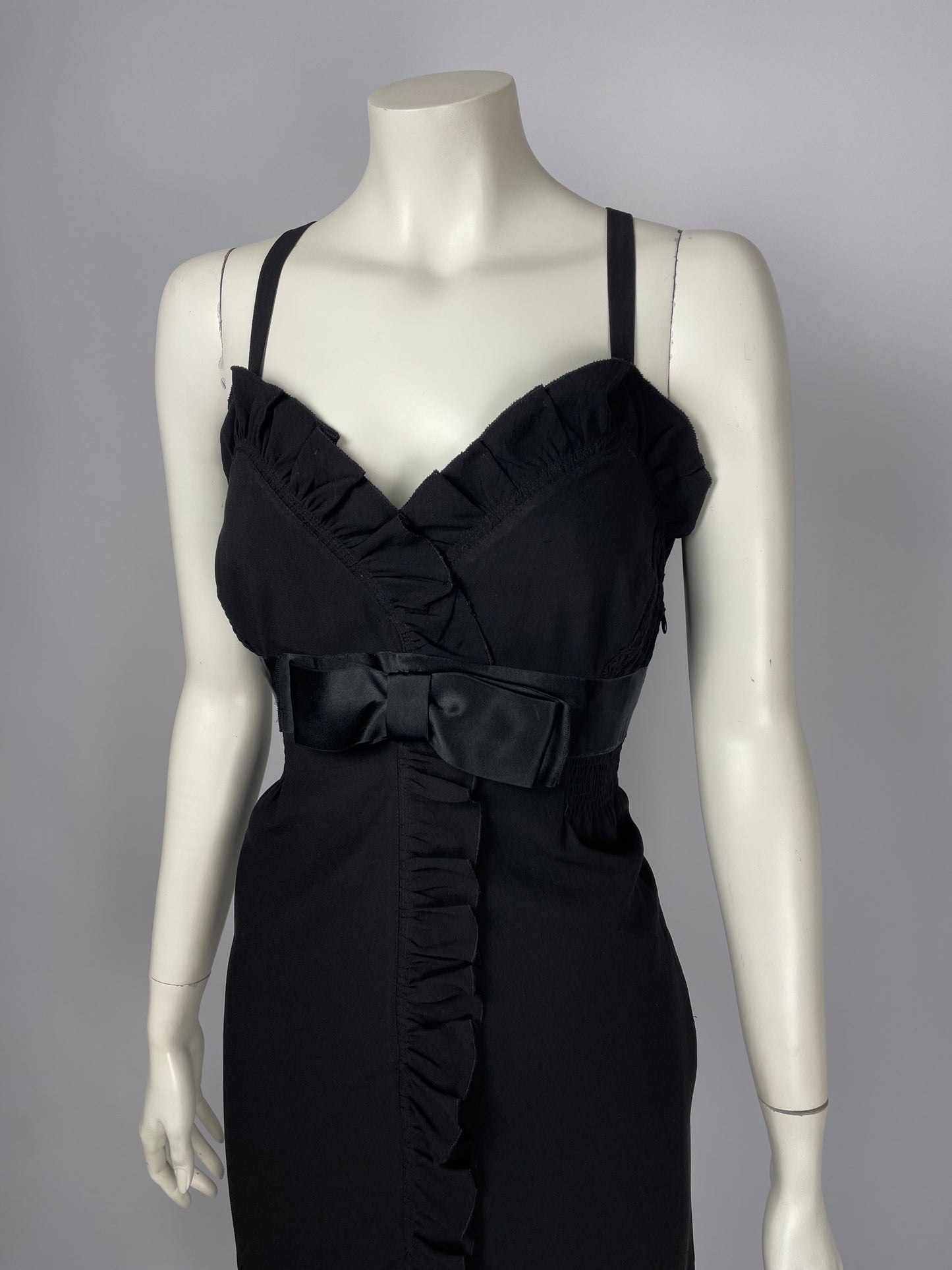 Prada black ruffle dress