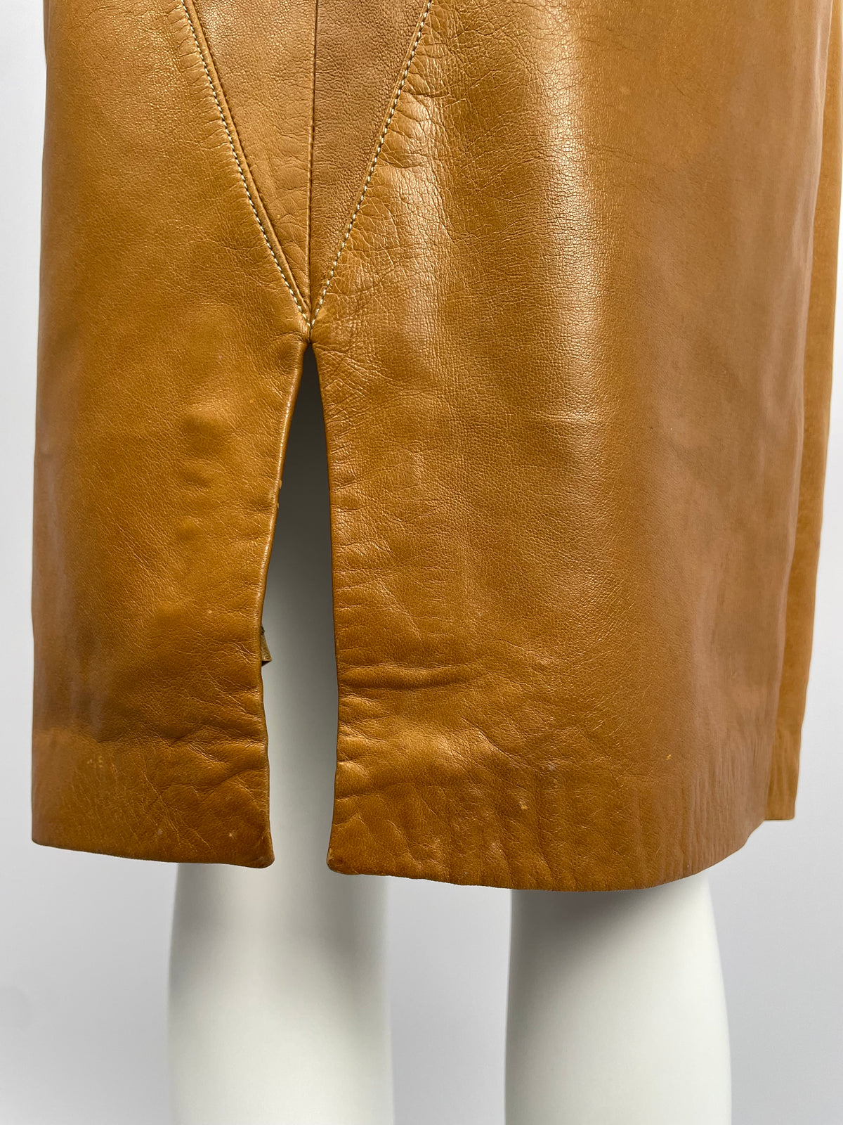 Claude Montana 1980's Ideal Cuirs leather skirt