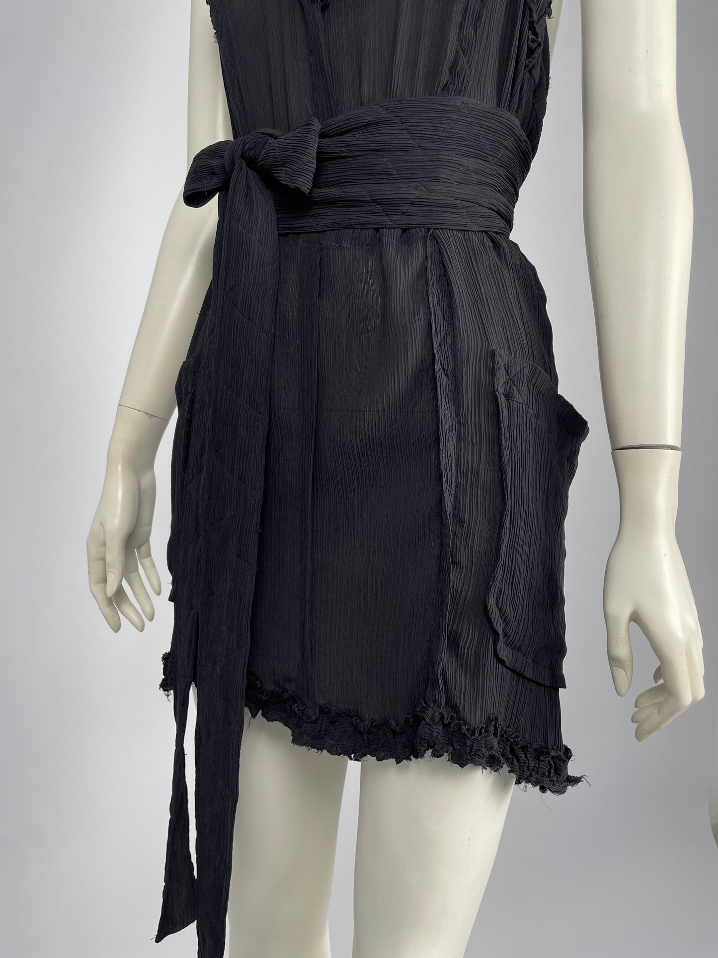 Saint Laurent 2000’s bondage wrinkled mini dress.