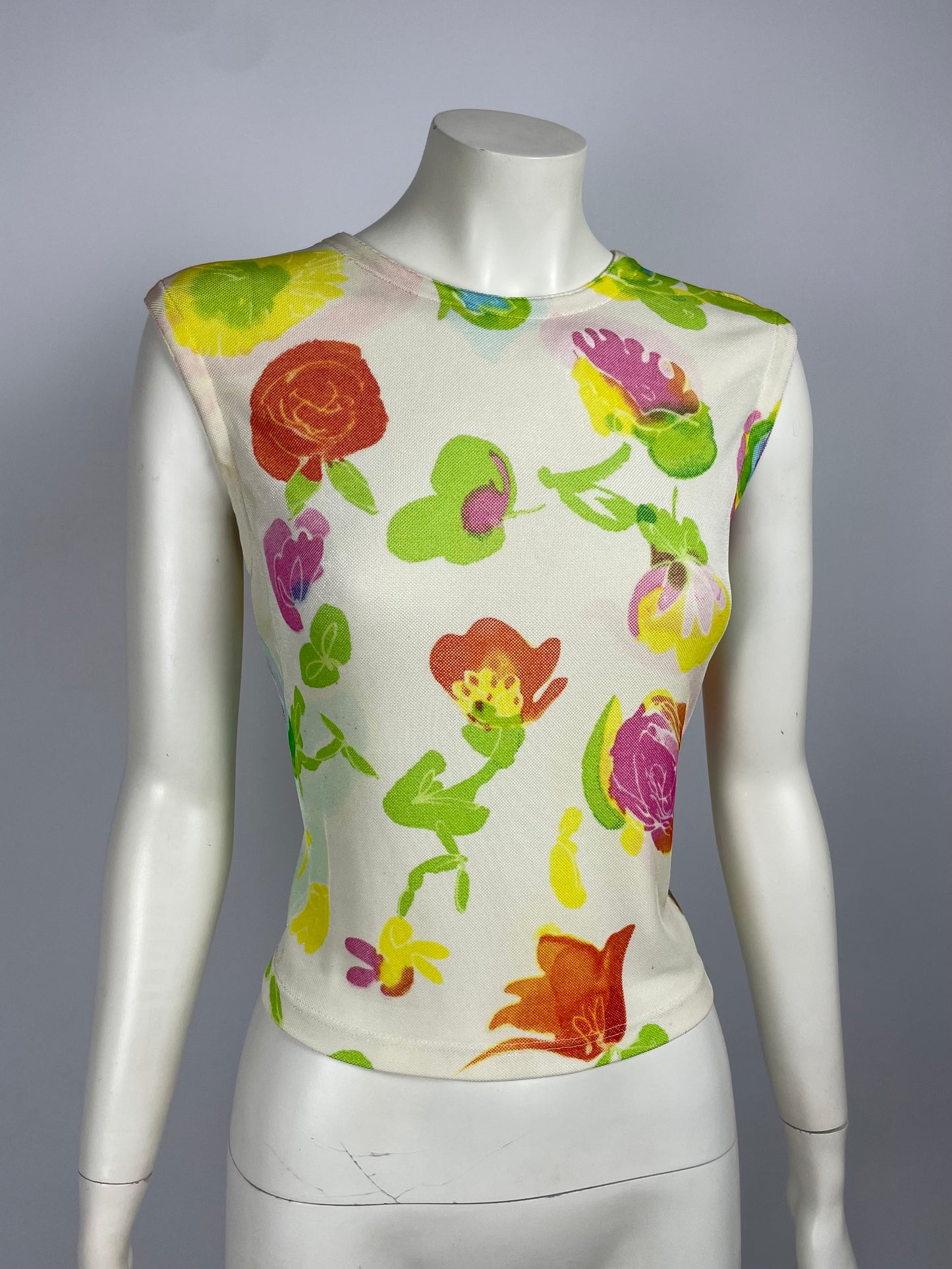 Gianni Versace Couture S/S 1996 Flower Print Top