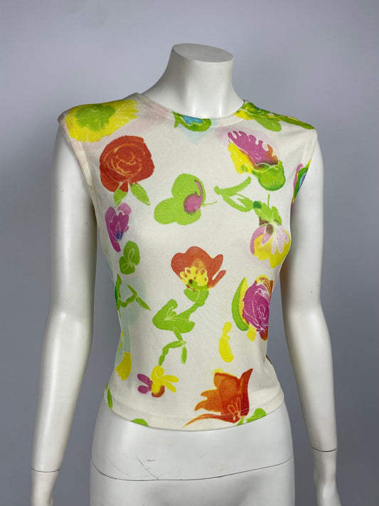 Gianni Versace Couture S/S 1996 Flower Print Top