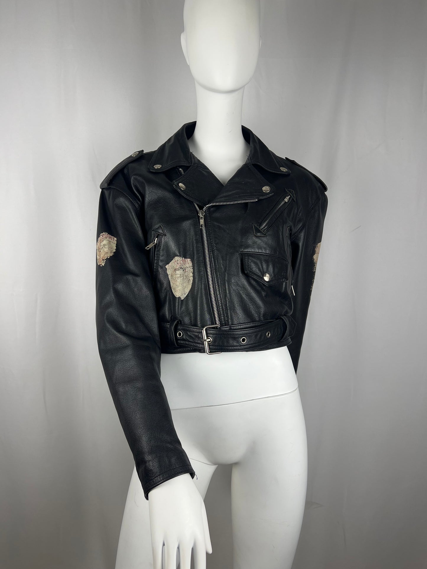 Junior Gaultier biker Leather Jacket (M)