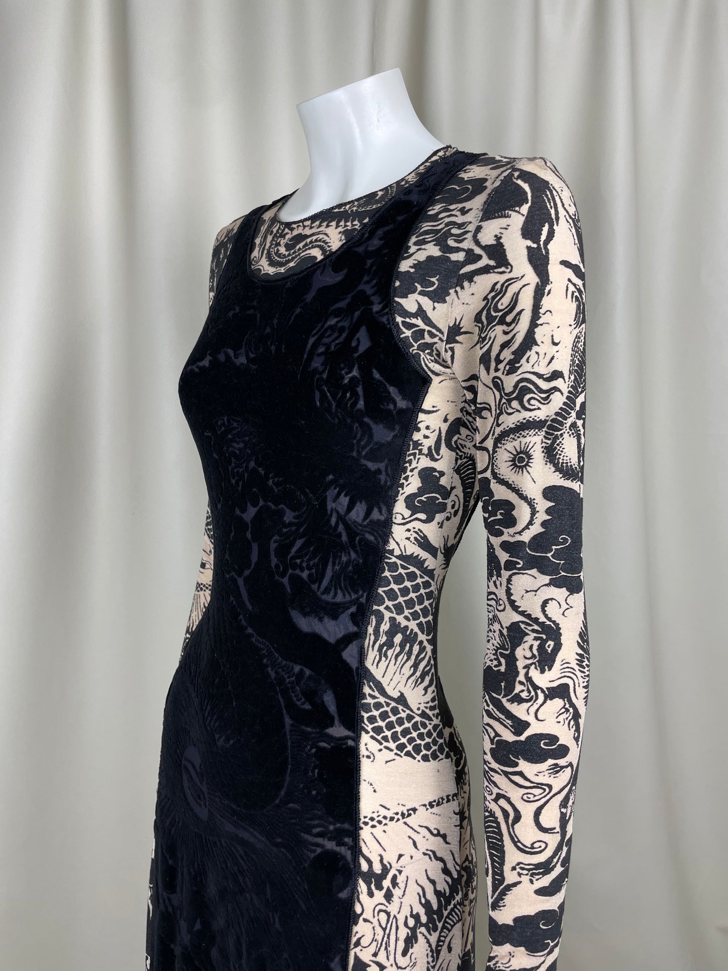 Jean Paul Gaultier Tattoo Mesh Dress (M)