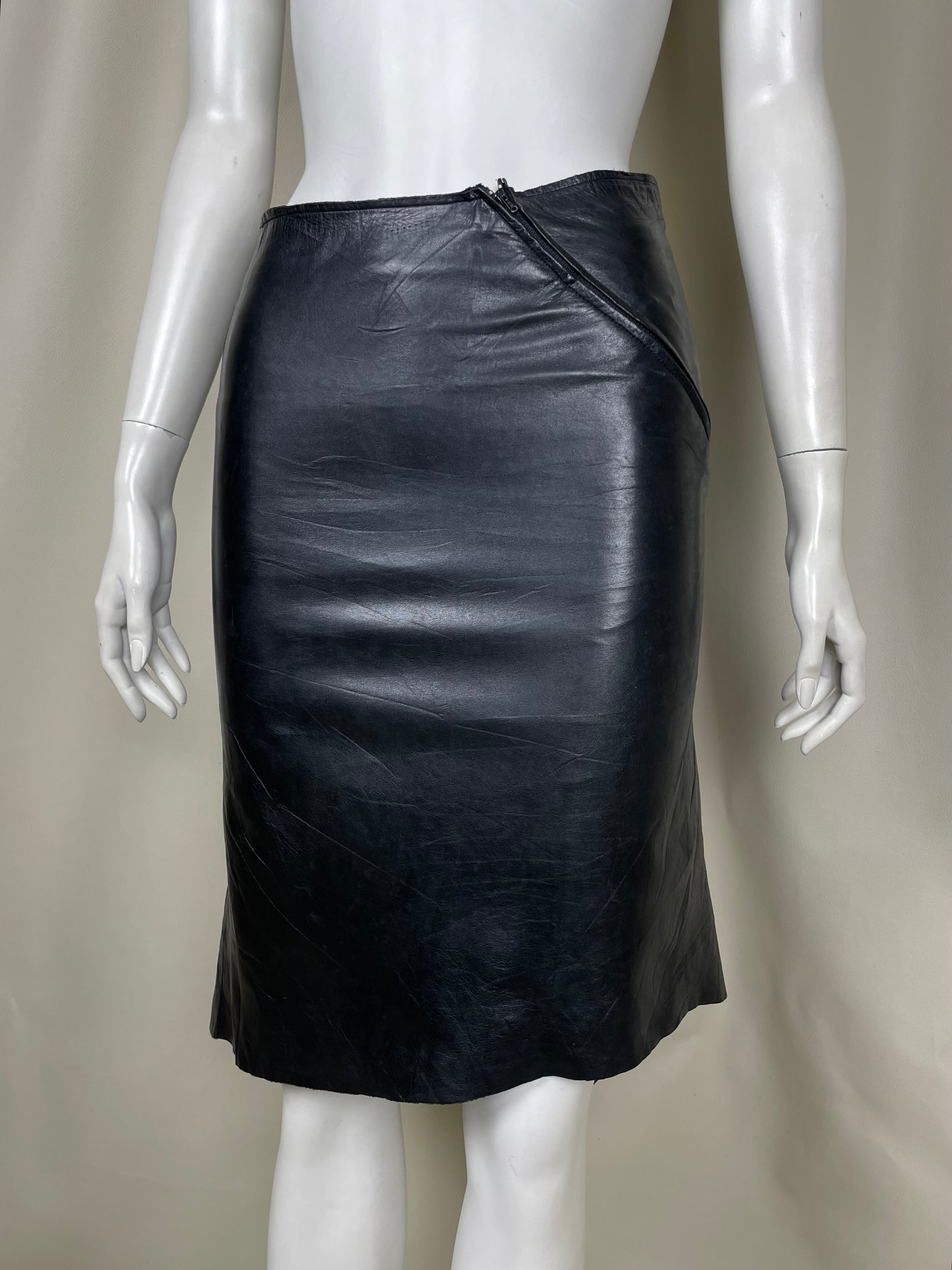 Paco Rabanne 1990’s Leather Skirt (S)