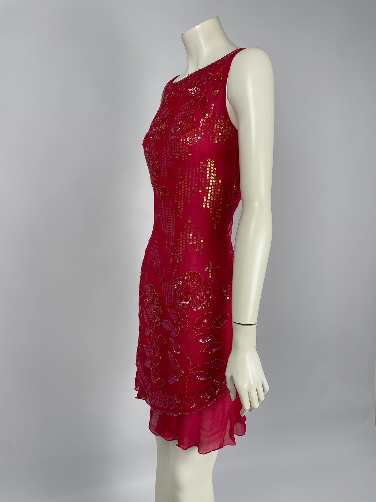 Blumarine 1990’s Red stones and sequins dress.