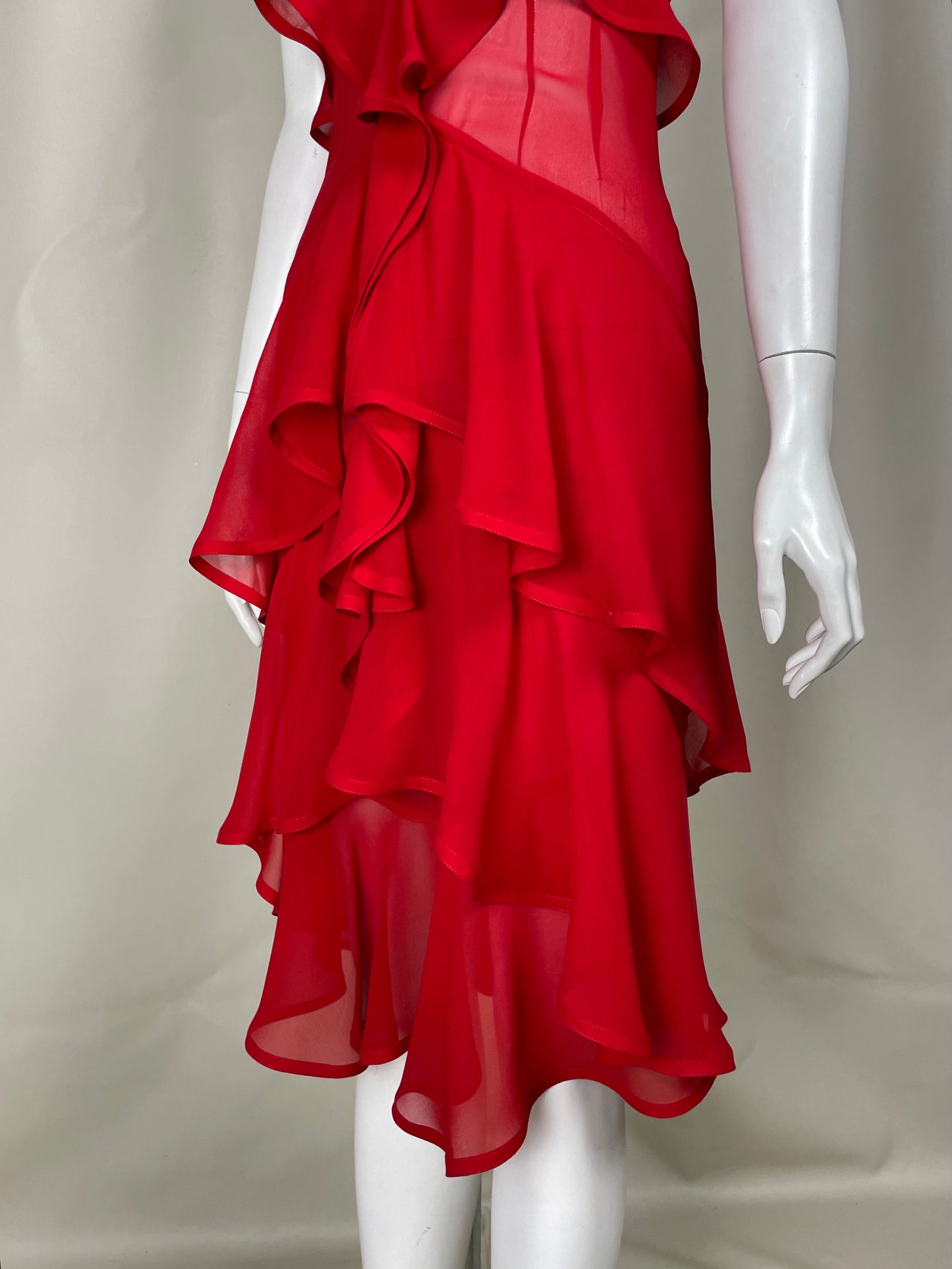 Saint Laurent by Tom Ford F/W 2003 Ruffle Maxi Dress (XS)