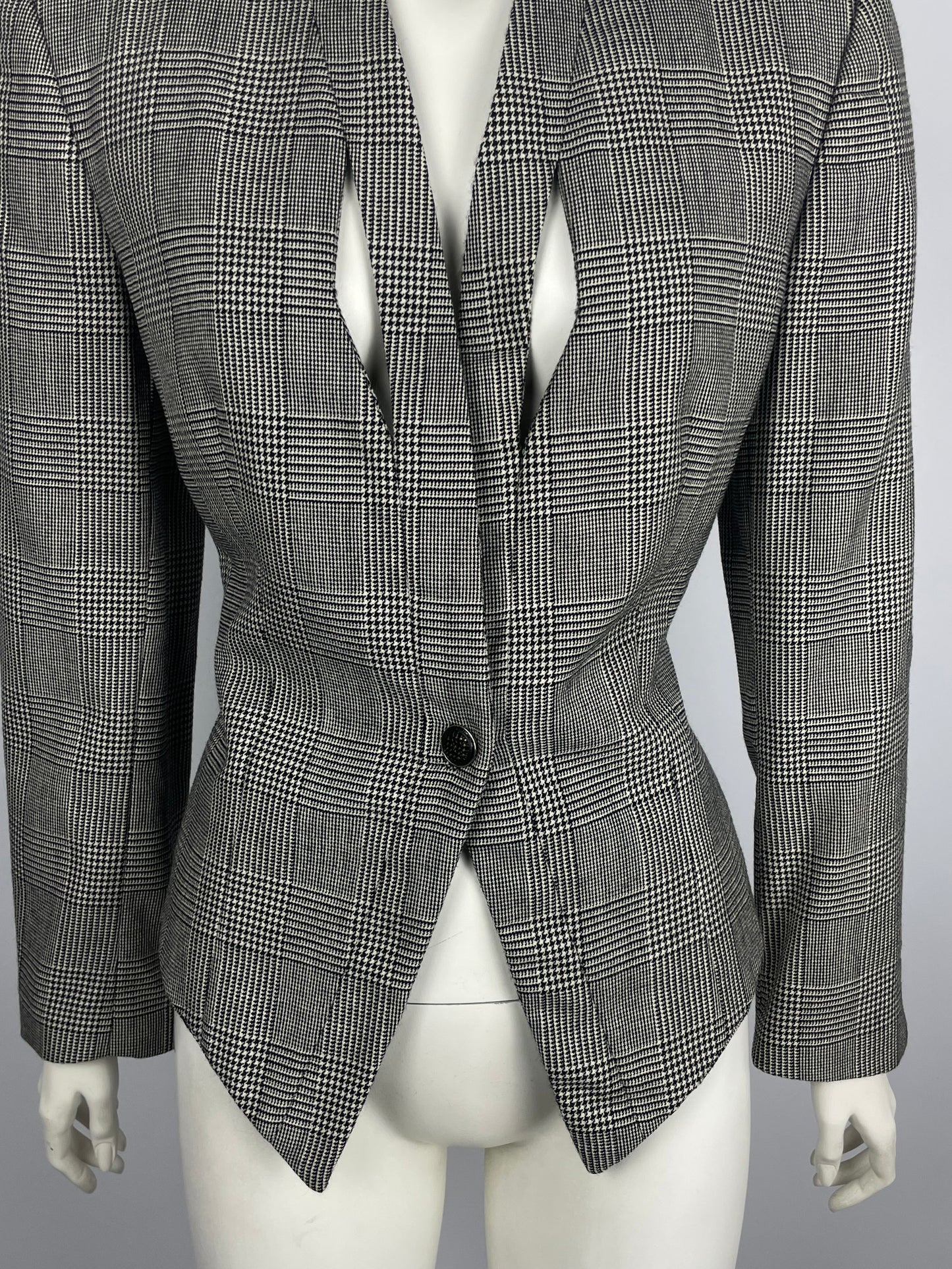 Gianni Versace F/W 1989 Houndstooth Cropped Blazer