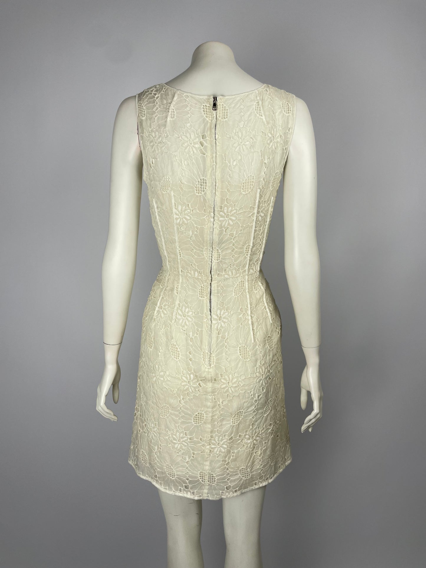 Dolce & Gabbana Cream Jacquard Lace Dress